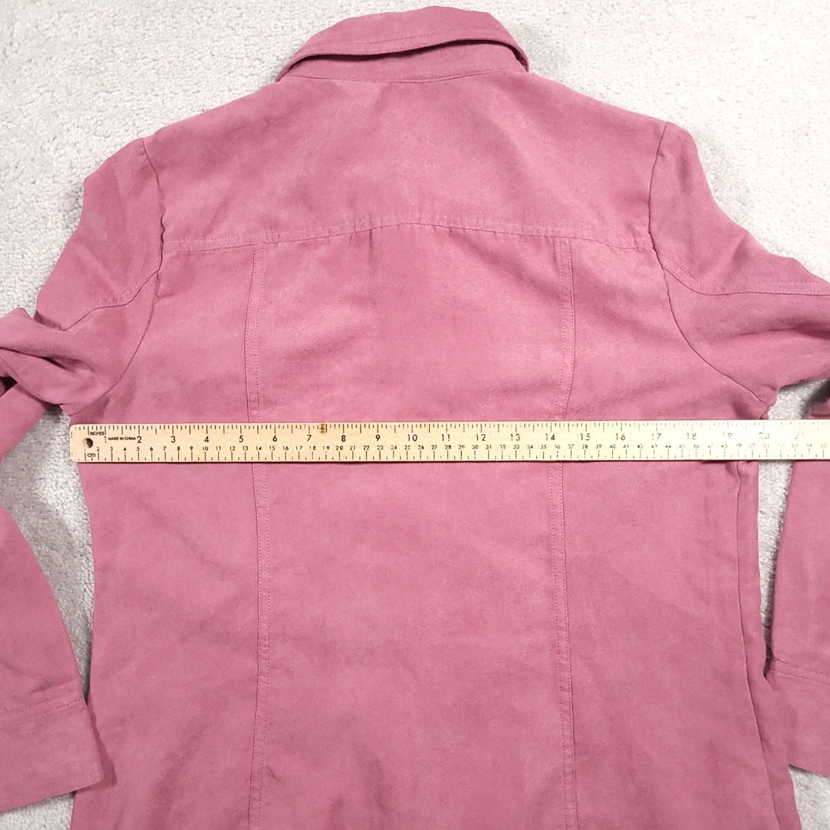 Croft & Barrow Croft & Barrow Button-Up Shirt Jacket Womens Medium Pink Lined Suede Faux Shirt Jacket Button Up Shirt Jacket Mens? Size M / US 6-8 / IT 42-44 - 7 Thumbnail