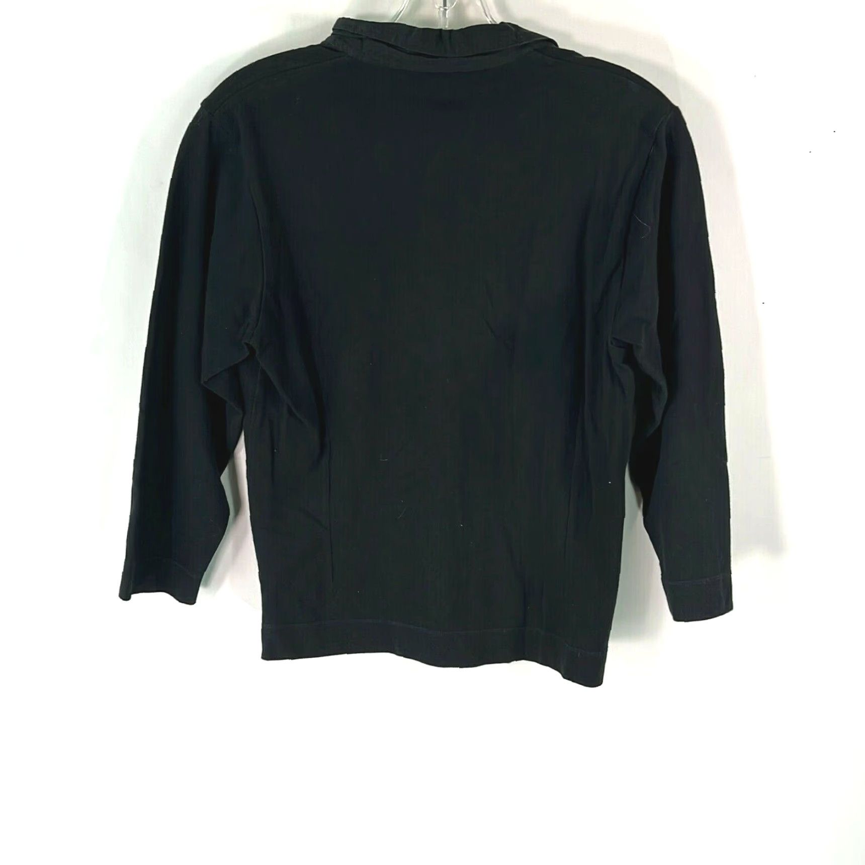 Weatherproof Weatherproof Womens Black Collared 3/4 Sleeve Pullover Blouse Size L Casual Classic Size L / US 10 / IT 46 - 2 Thumbnail