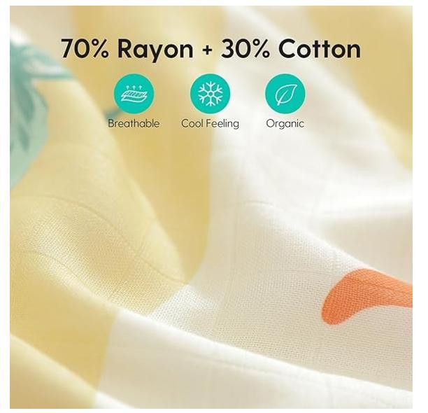 NBDN Nobrandedon Baby Blanket, 4-Layer Muslin Cotton 47 x 47, Breathable Size ONE SIZE - 4 Thumbnail