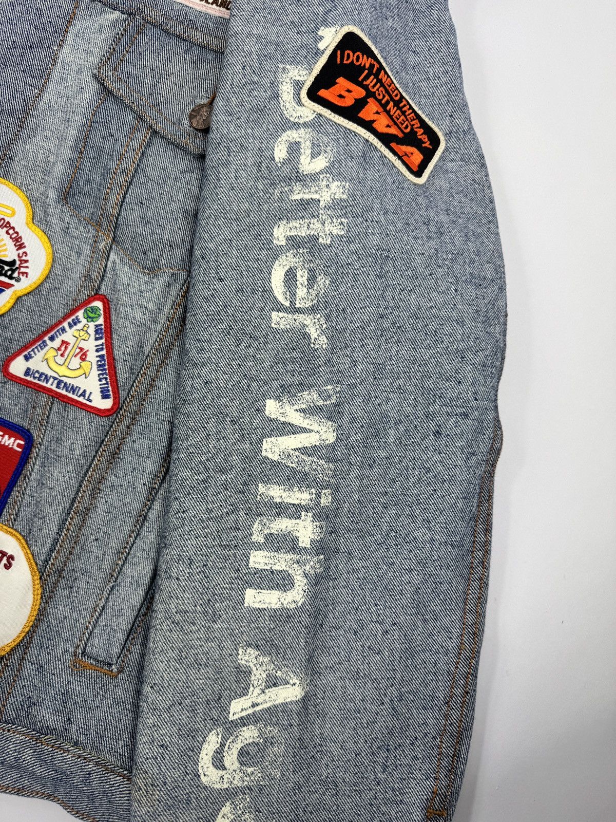 Better With Age BROGUE RECONSTRUCTED PATCH WORK REVERSIBLE TRUCKER JACKET Size US XL / EU 56 / 4 - 7 Thumbnail
