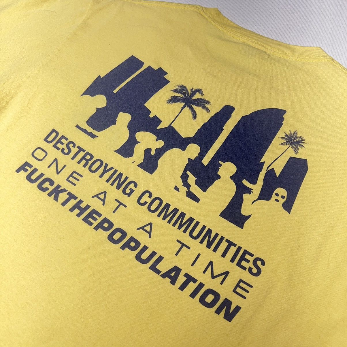 Fuck The Population FTP Fuck The Population Logo Communities Yellow Tee Shirt Size US L / EU 52-54 / 3 - 7 Thumbnail