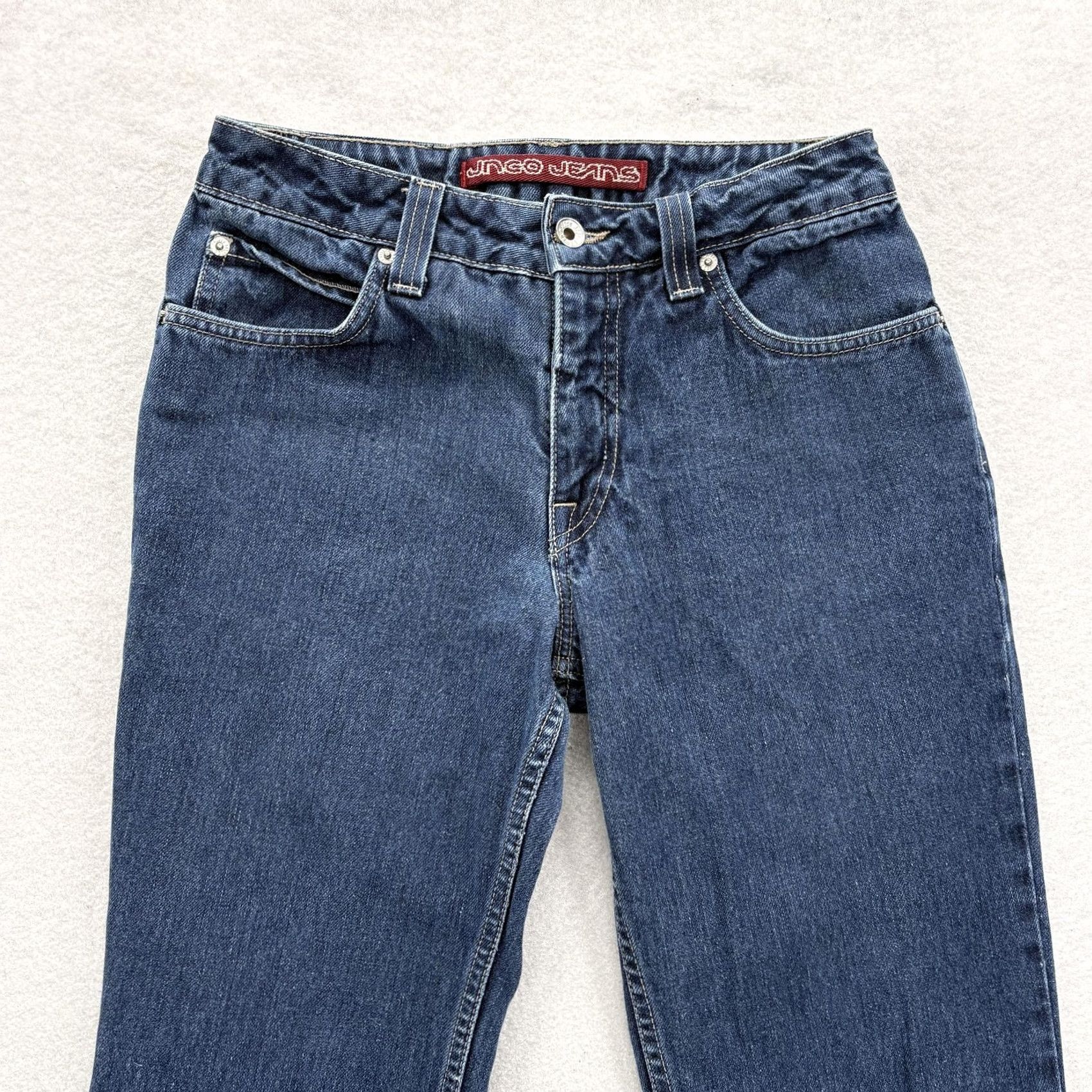 JNCO VINTAGE JNCO Jeans Straight Juniors 7 Blue Medium Wash 5-Pocket Denim 100% Cotton Zip Rise Low Womens/Mens Gratis Size 28" / US 6 / IT 42 - 3 Thumbnail