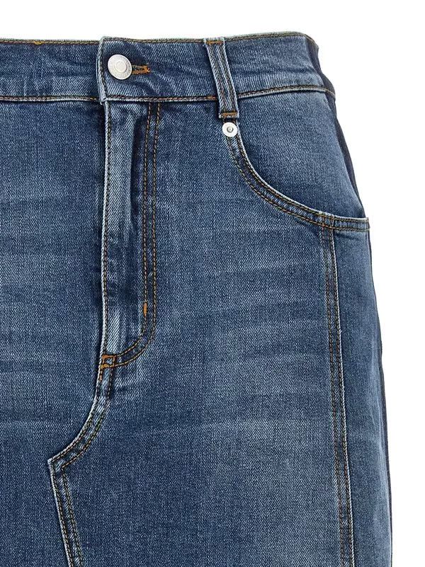 Alexander McQueen o1y0325 Denim Midi Skirt in Blue Size 30" / US 8 / IT 44 - 3 Thumbnail