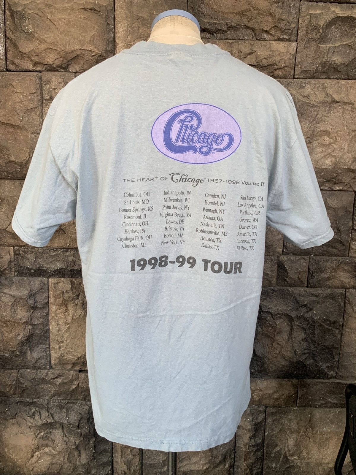 Band Tees × Vintage Vintage 90s Chicago Tour Rock Band T shirt Size US L / EU 52-54 / 3 - 5 Thumbnail
