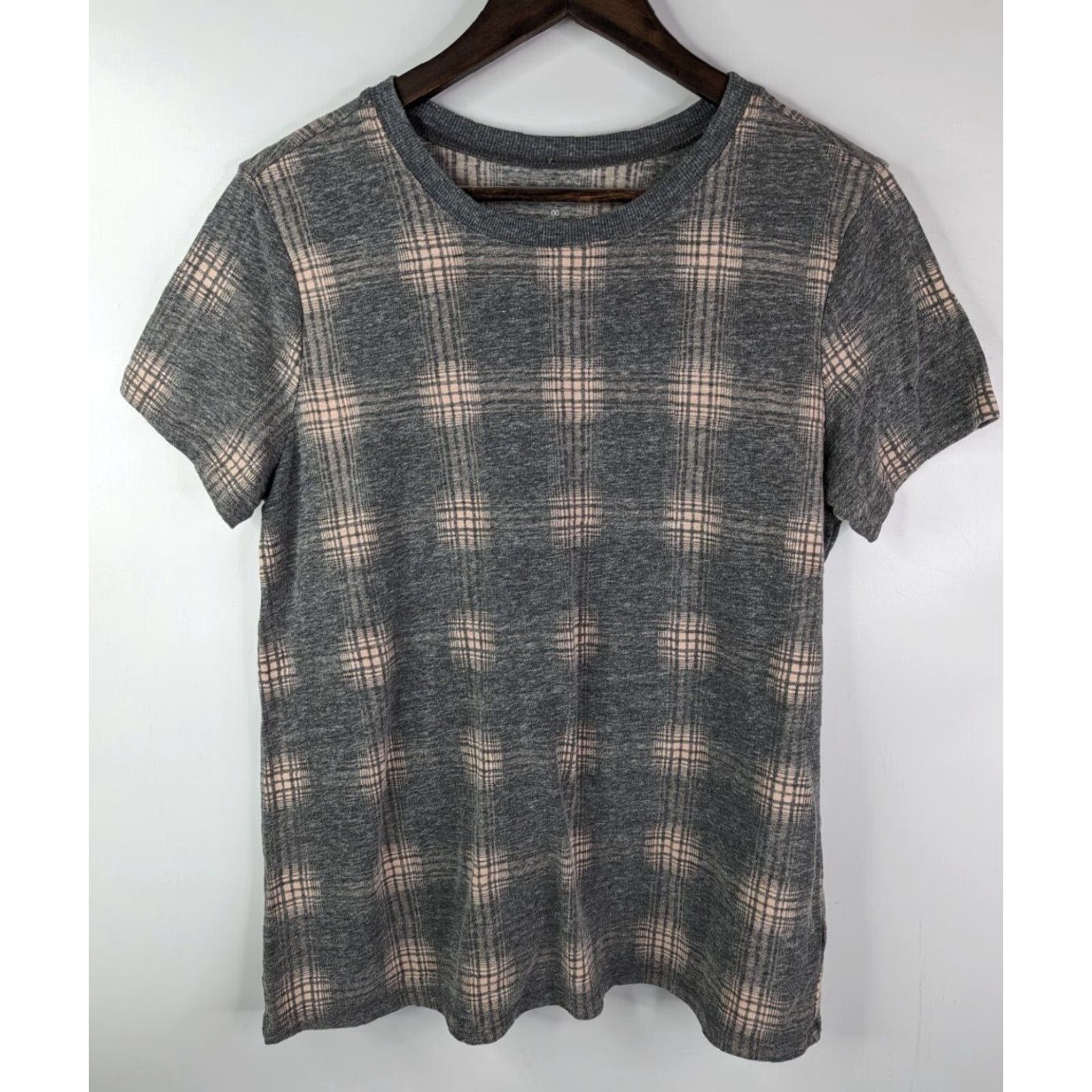 Torrid Torrid Pink Plaid T-Shirt Short Sleeve Cotton Polyester Viscose Jersey Classic Fit 00 Women Global: 00 Pink Plaid T-Shirt Size XXS / US 00 / IT 34 - 2 Thumbnail