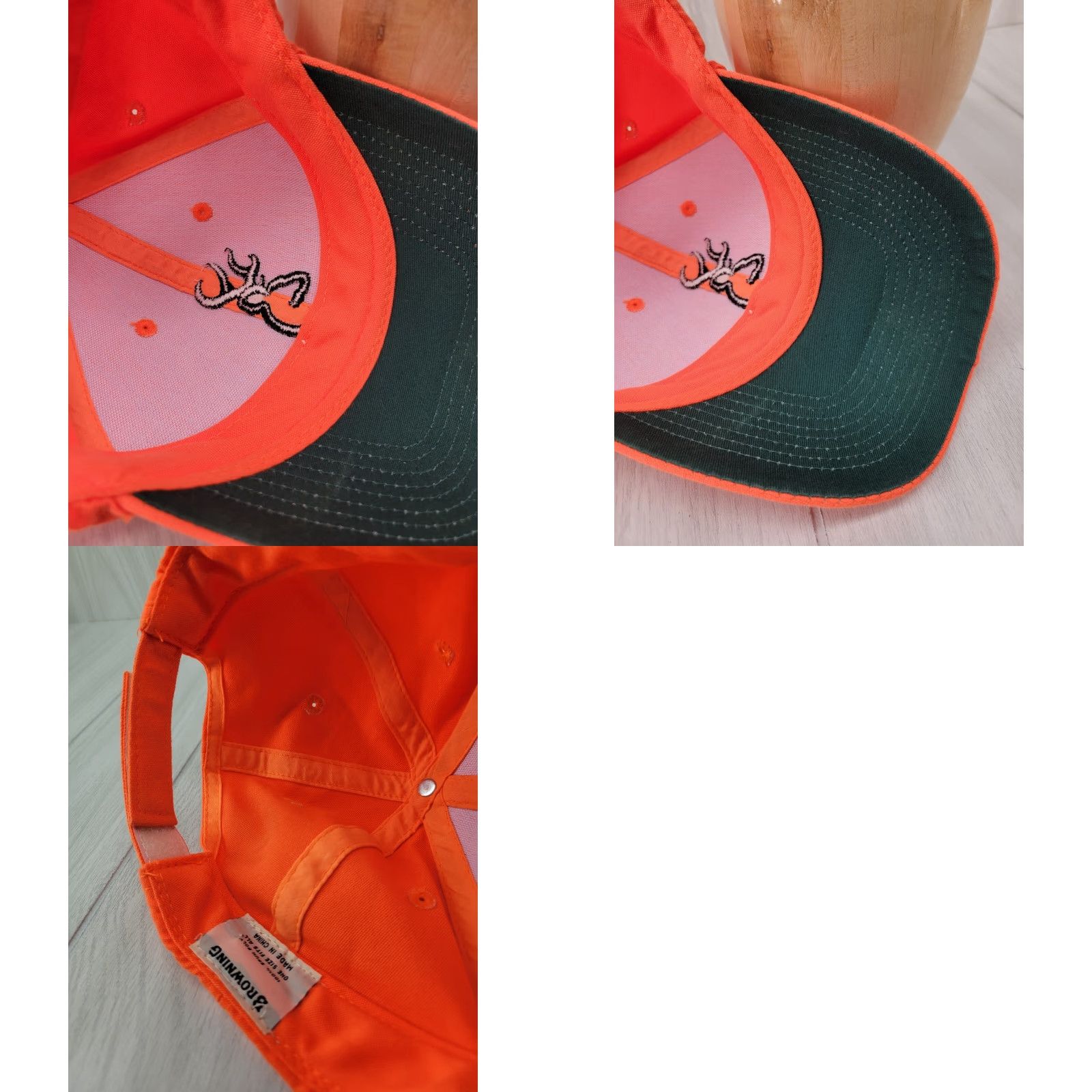 Vintage Browning Blaze Orange Hat w/ Black 3-D Embroidered Logo Adjustable Baseball Cap Unisex Adults One Size Orange Hunting Classic Style Mens/Womens Size 44L - 9 Thumbnail