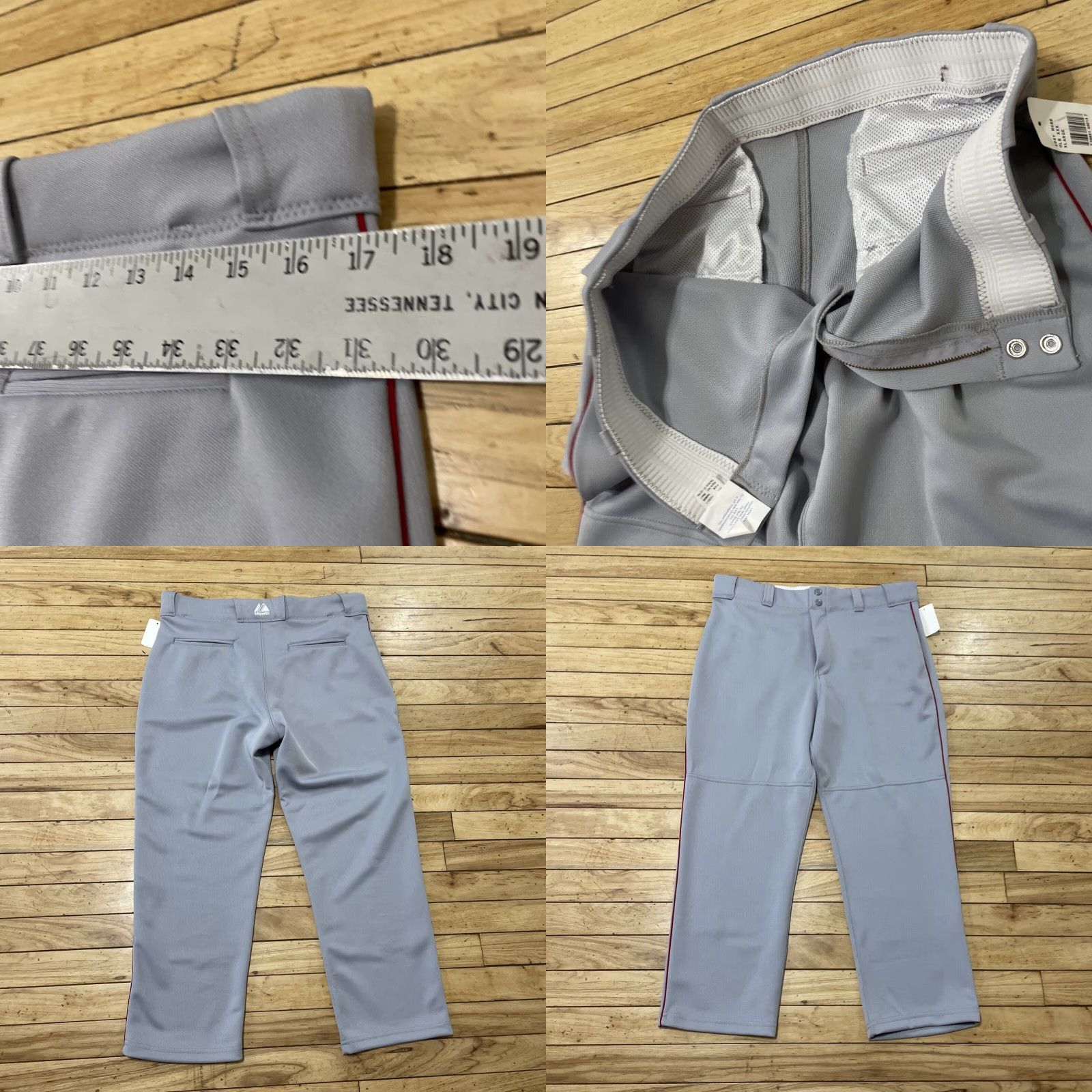 Vintage VINTAGE Majestic Softball Pants Womens XL Gray Capri Silver Base 894Y 349839 NEW 34x23 Size 40" / US 18 - 8 Thumbnail