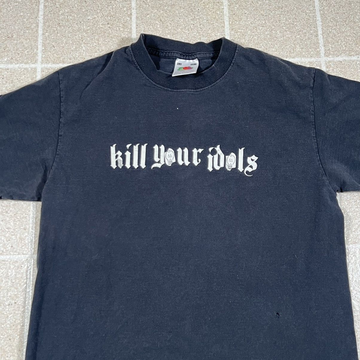 Fruit Of The Loom Vintage Kill Your Idols Spellout Tshirt Size XS Emo Grunge Size US XS / EU 42 / 0 - 2 Thumbnail