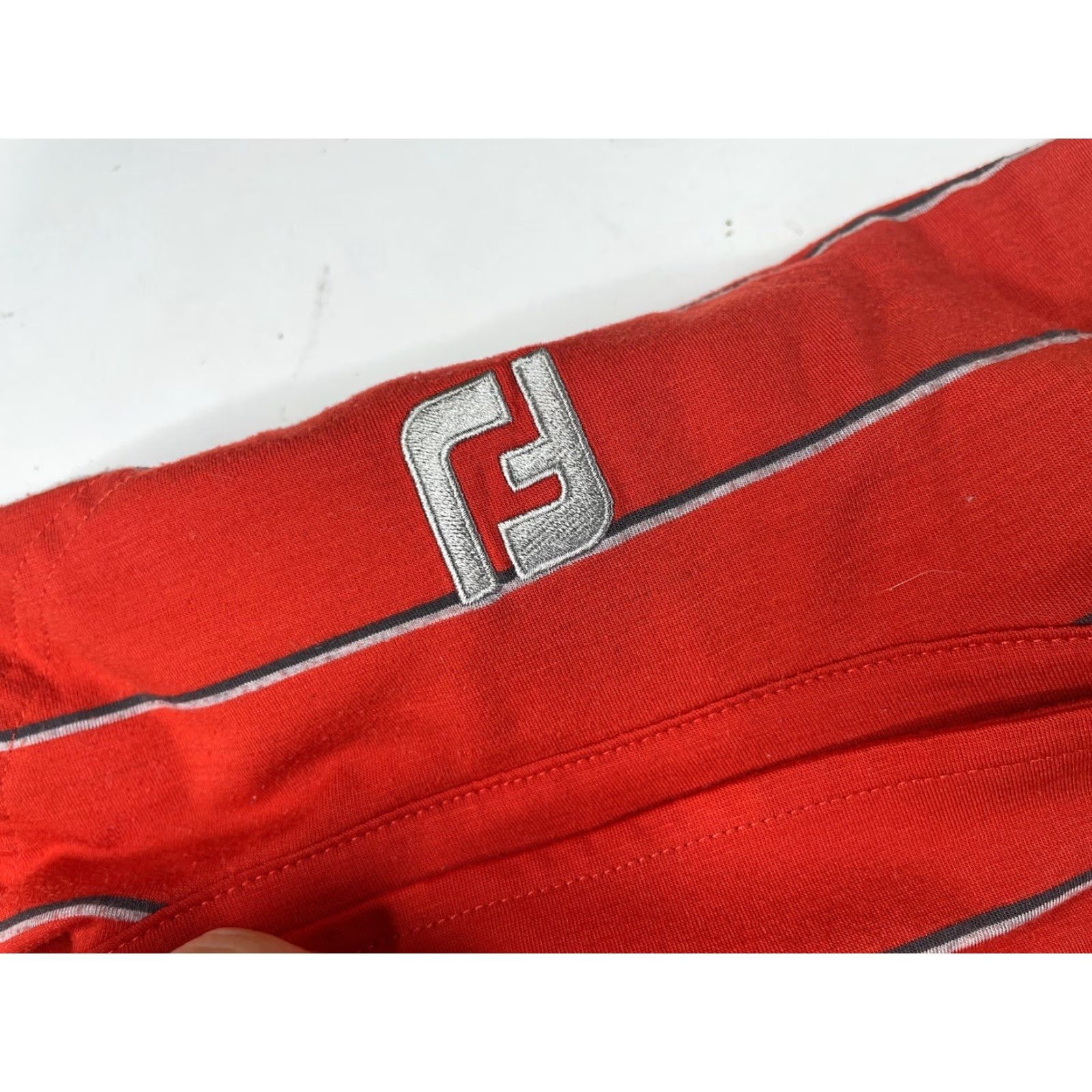 Footjoy FootJoy FJ BALTUSROL Polo Shirt Striped Red Mens XL Golf Polo Shirt, Red, FootJoy, Polo, Men, XL Size US XL / EU 56 / 4 - 4 Thumbnail