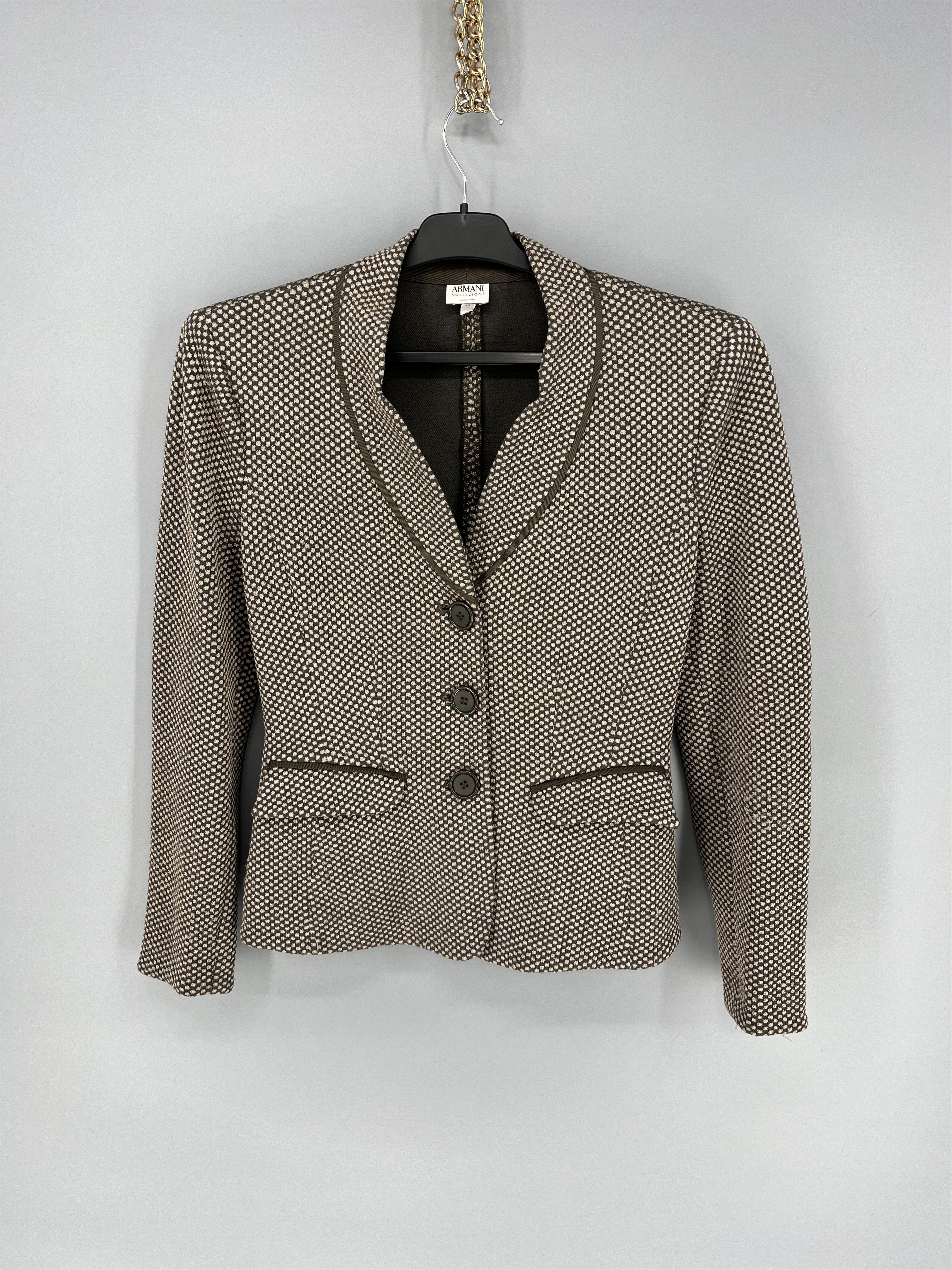 Armani × Emporio Armani × Giorgio Armani Armani Collezioni Light Gren-Brown Blazer Jacket Made Italy Size M / US 6-8 / IT 42-44 - 4 Thumbnail