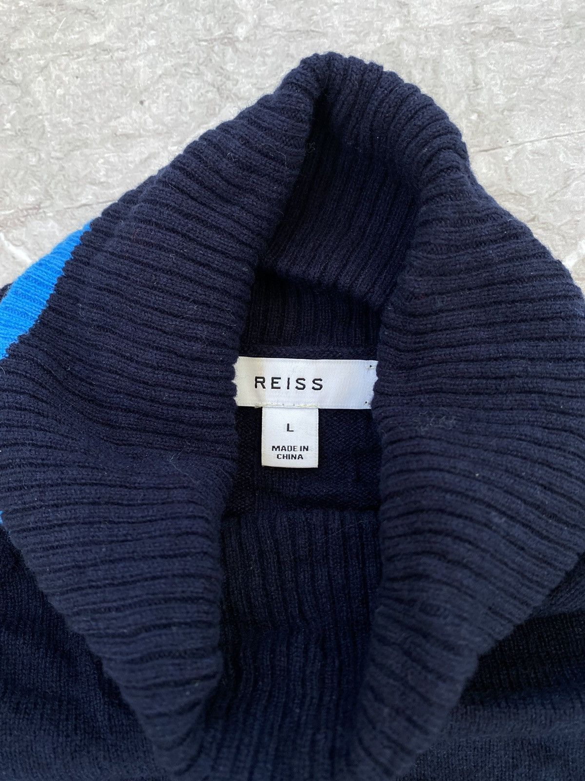 Reiss Rare Reiss Wool Blend Roll Neck Jumper in Navy/Blue Size L Size L / US 10 / IT 46 - 7 Thumbnail