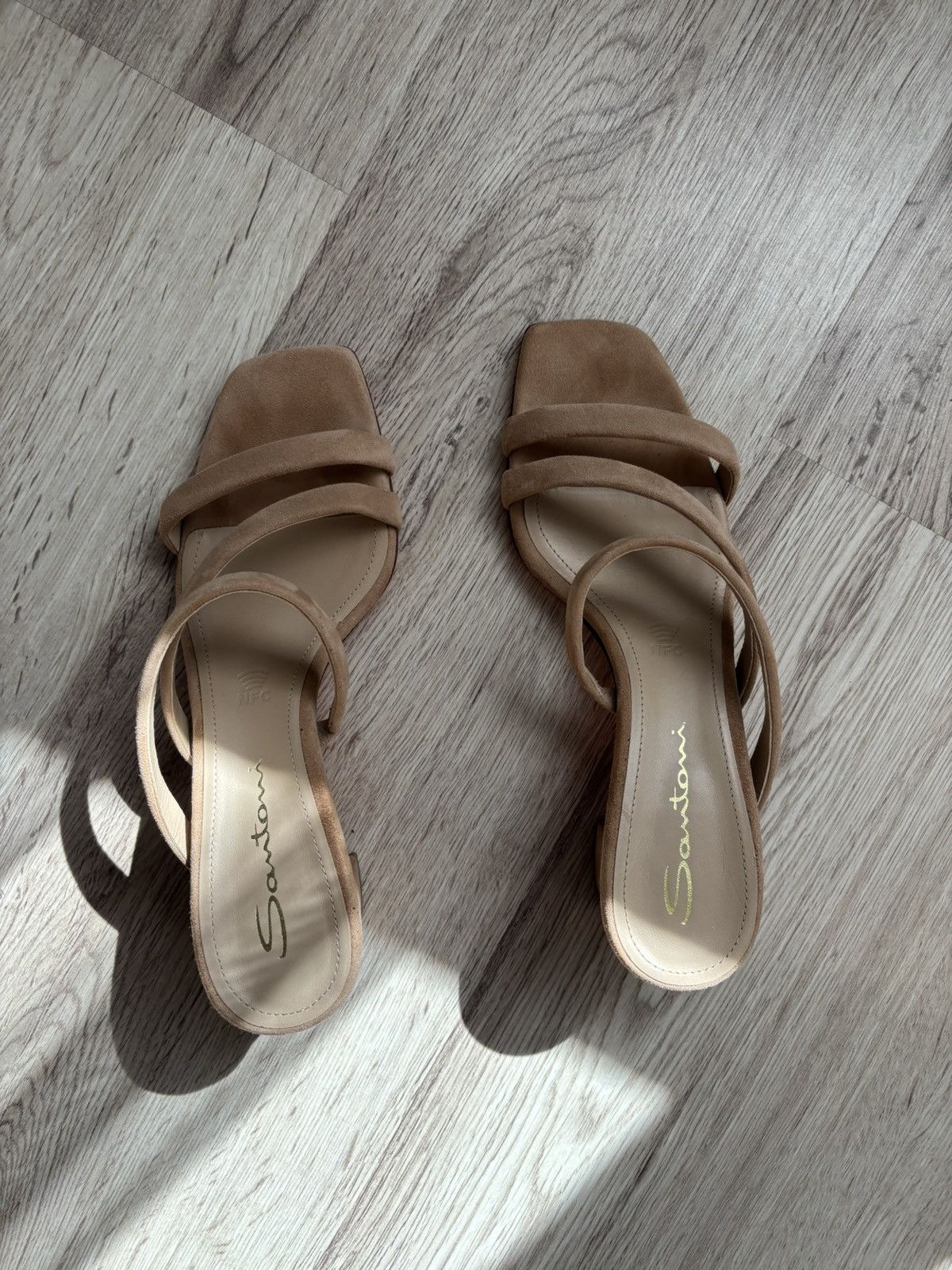 Santoni Santoni Women’s Nude Suede Strappy Sandals 38.5 IT Heel Size US 8 / IT 38 - 16 Thumbnail