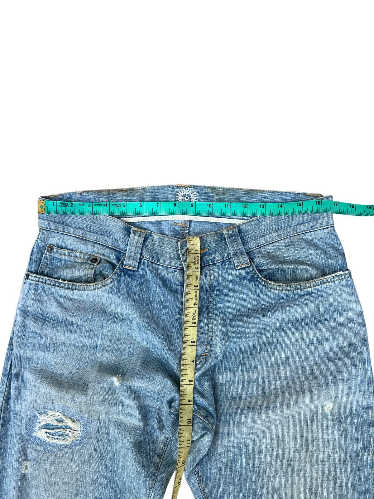 5351 POUR LES HOMMES Epoca Uomo Japan Distressed Dirty Mud Denim Bootcut Jeans Size US 32 / EU 48 - 2 Thumbnail