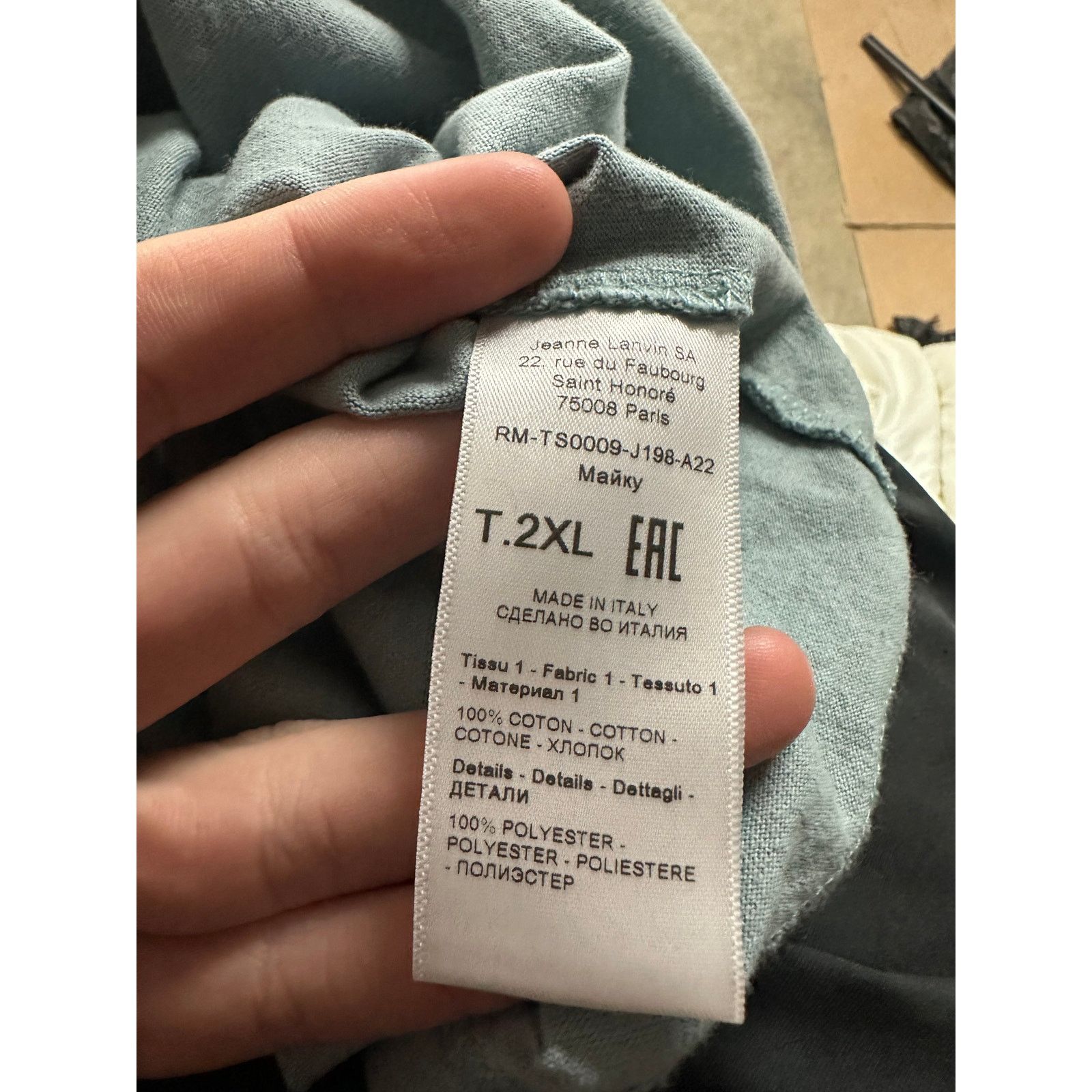 Lanvin Lanvin Tee Baby Blue Teal XXL (Fits XL) Used Size US XL / EU 56 / 4 - 2 Thumbnail