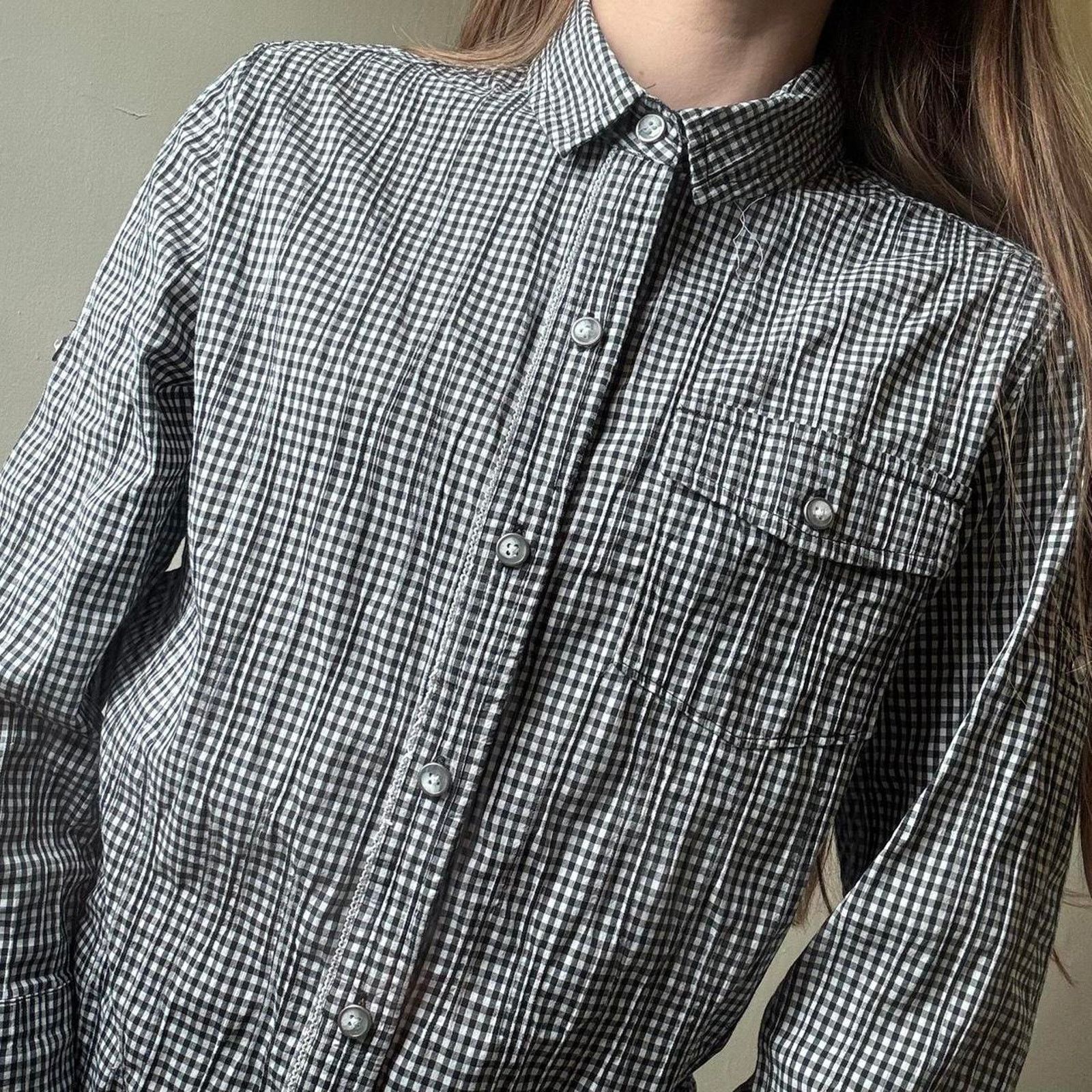 Woolrich Woolen Mills Vintage Woolrich Black White Gingham Button Down Top Small Size S / US 4 / IT 40 - 2 Thumbnail