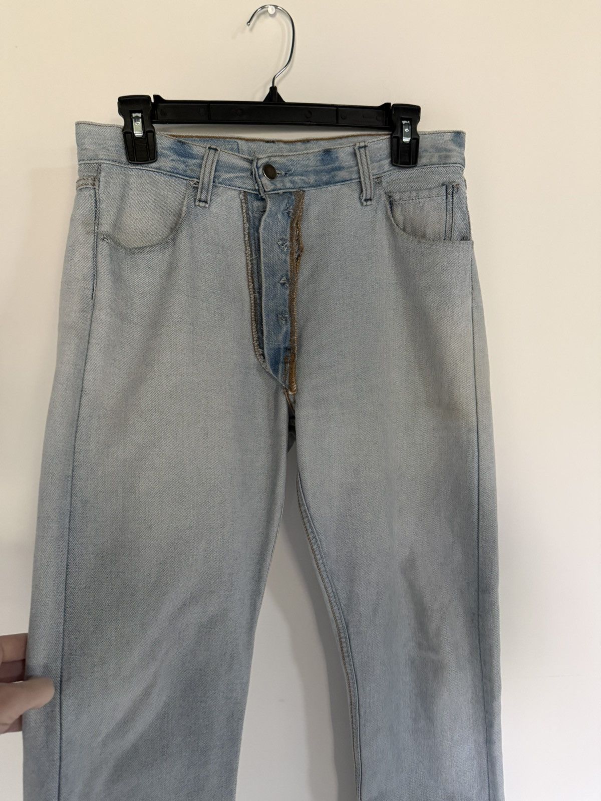 Maison Margiela SS2003 Artisanal 0 10 Inside-Out Denim Jean Trousers Size US 30 / EU 46 - 2 Thumbnail