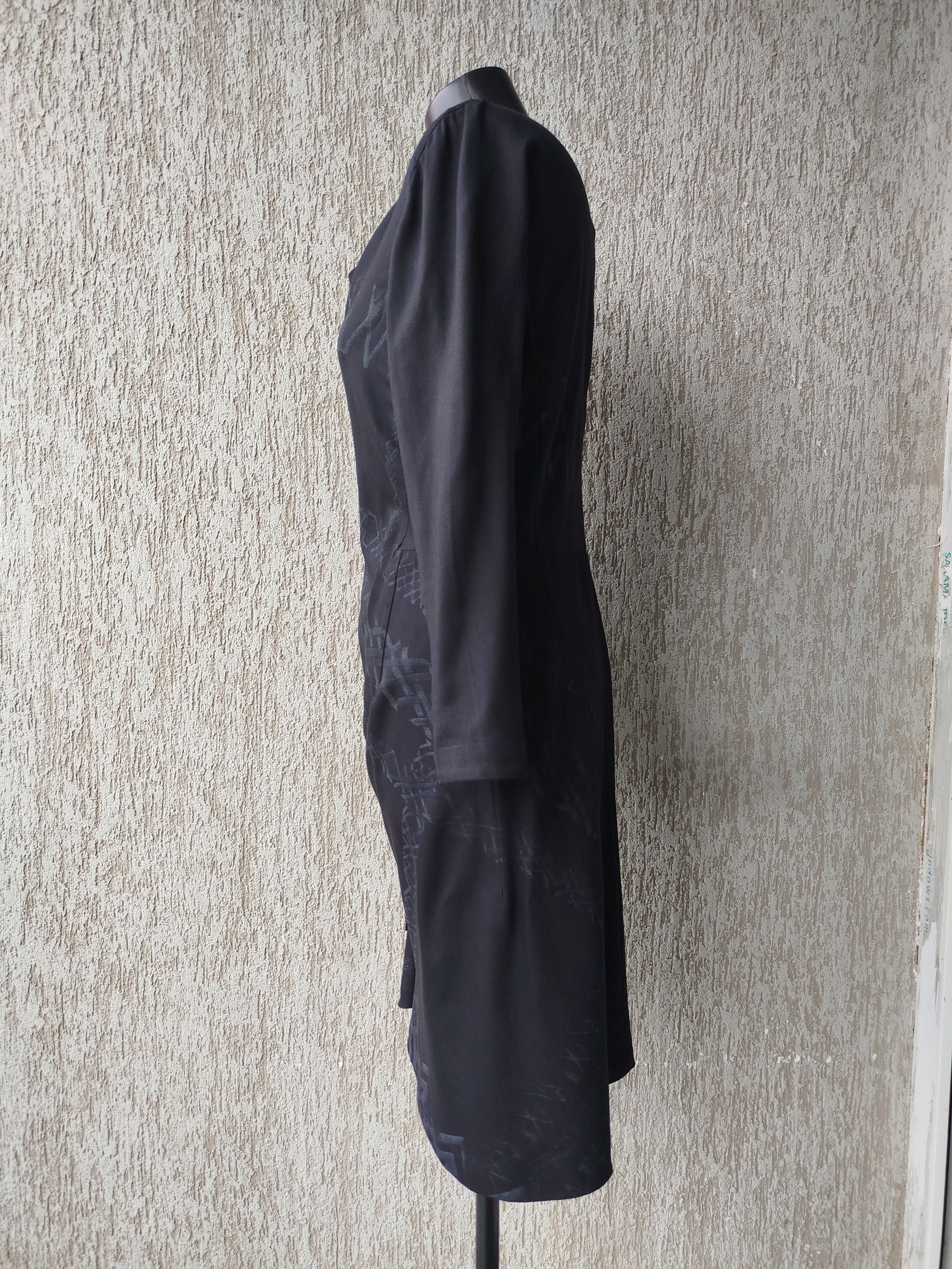 Marithe + Francois Girbaud Girbaud Dress Long Sleeve Draped Wool Vintage Size L / US 10 / IT 46 - 11 Thumbnail