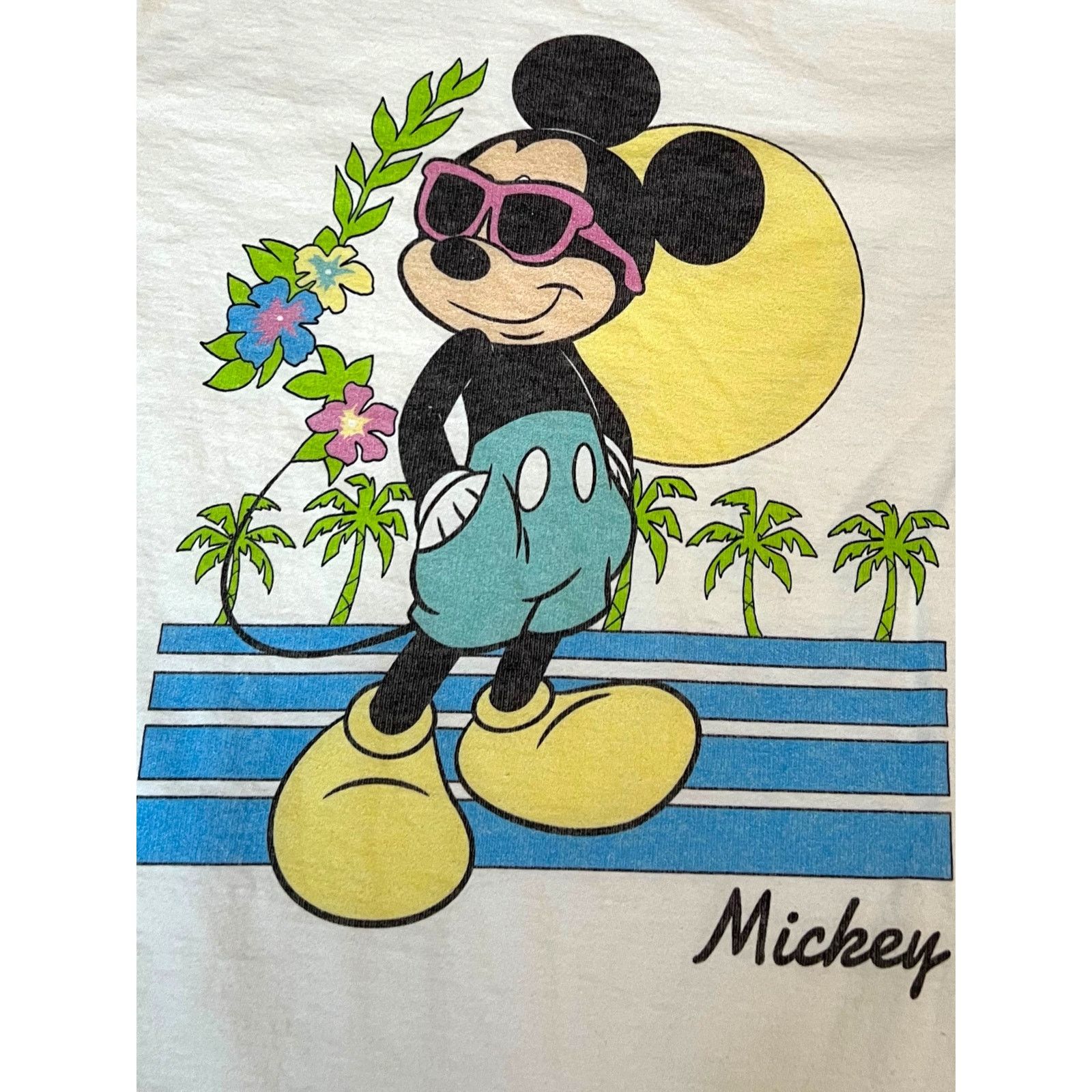 Disney Mickey Mouse Sun Glasses Tropical TShirt Woman’s Disney Vint Size M / US 6-8 / IT 42-44 - 2 Thumbnail