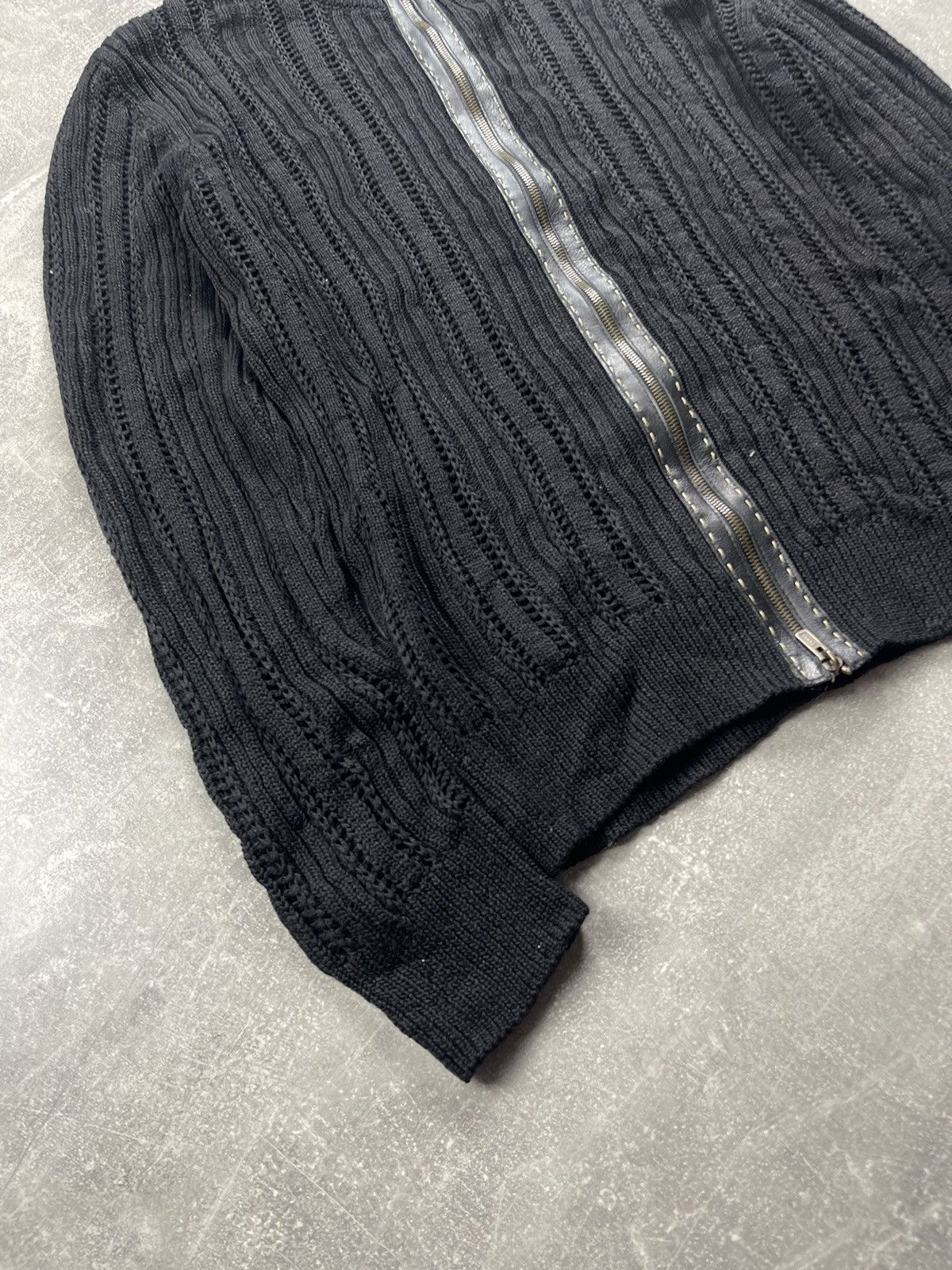 Fendi Fendi Vintage Luxury Ribbed Knit Cotton Zip Cardigan Black Size US M / EU 48-50 / 2 - 6 Thumbnail
