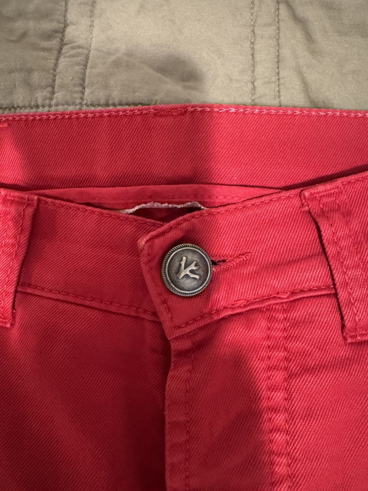 Isaia Red Button Fly Denim Jeans Size US 30 / EU 46 - 3 Thumbnail