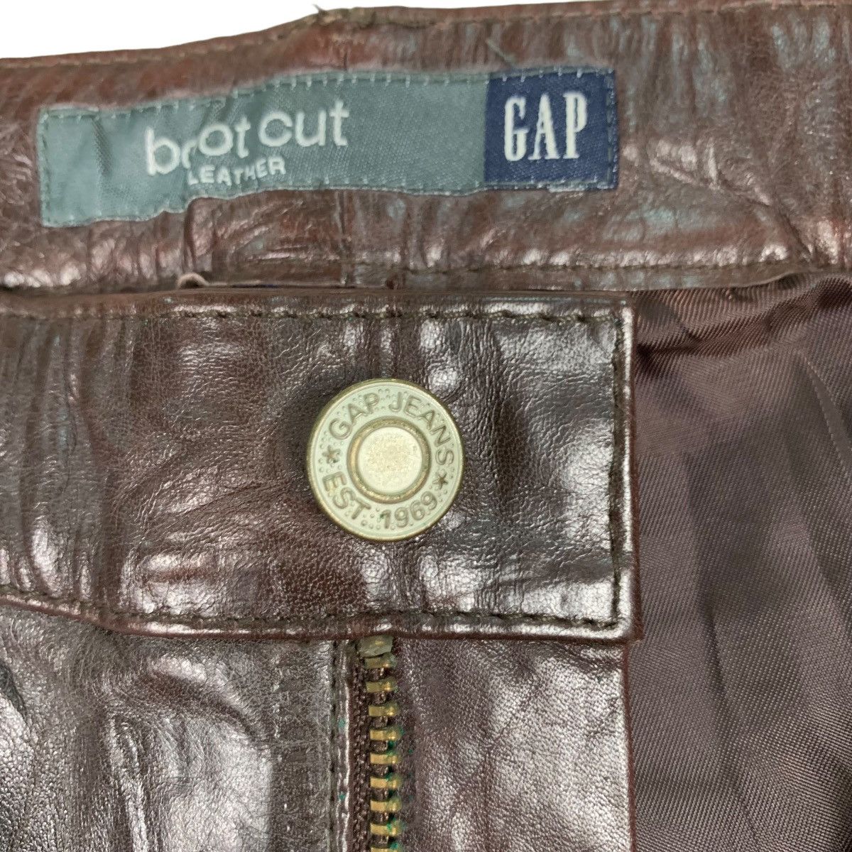 Gap Y2K Fall 00 GAP Bootcut Leather Pant #0051-C4 Size US 28 / EU 44 - 12 Thumbnail