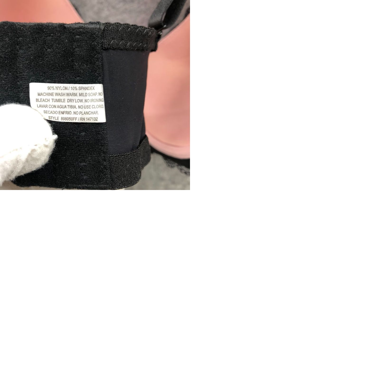 Vintage Prima Valentina Plunge Bra Lace Layer Black Blush Pink 40DD Racerback Lined Underwired T-Shirt Bra Womens Size ONE SIZE - 9 Thumbnail