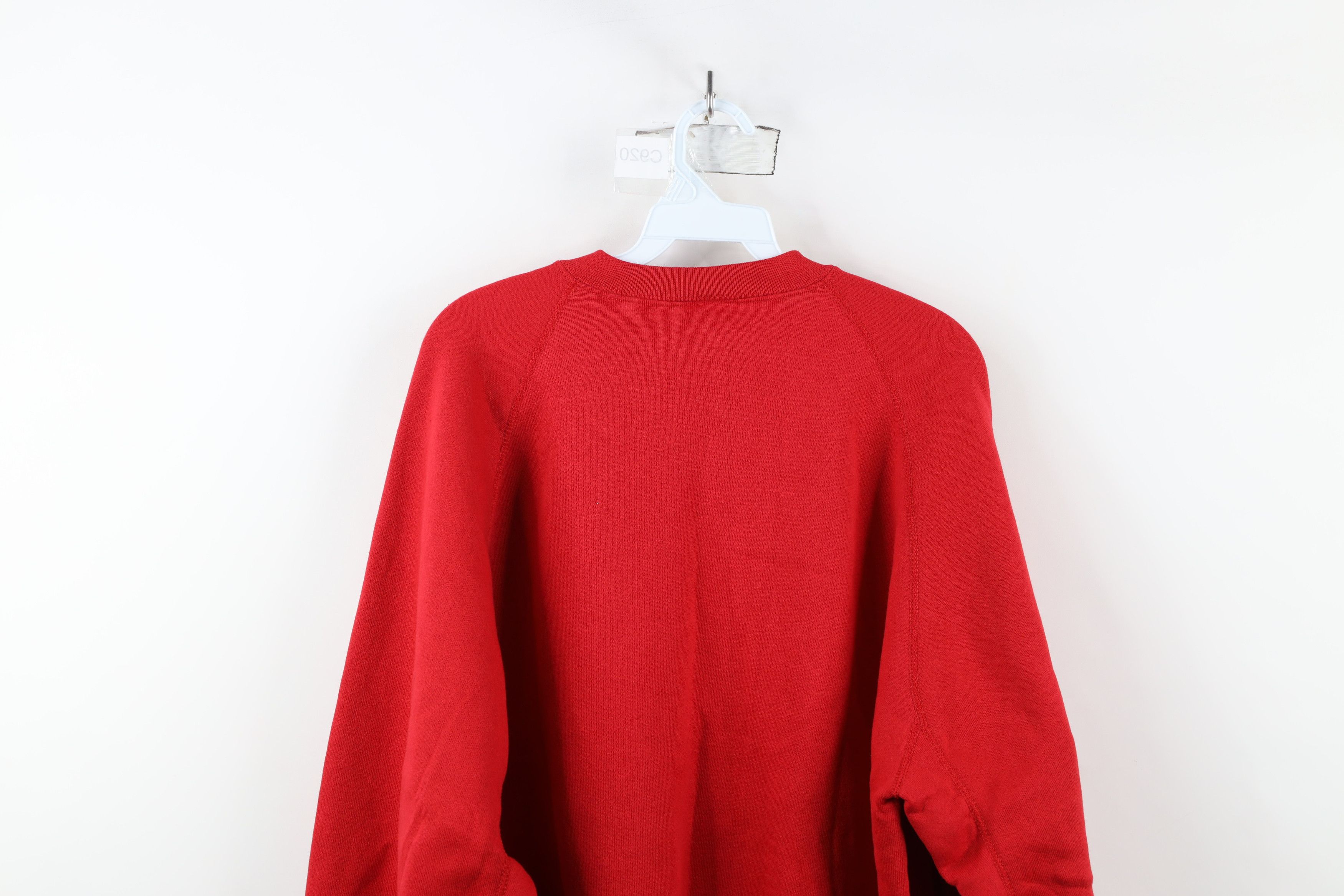 Vintage Vintage 80s 90s Streetwear Heavyweight Sweatshirt Red USA Size US XL / EU 56 / 4 - 11 Thumbnail