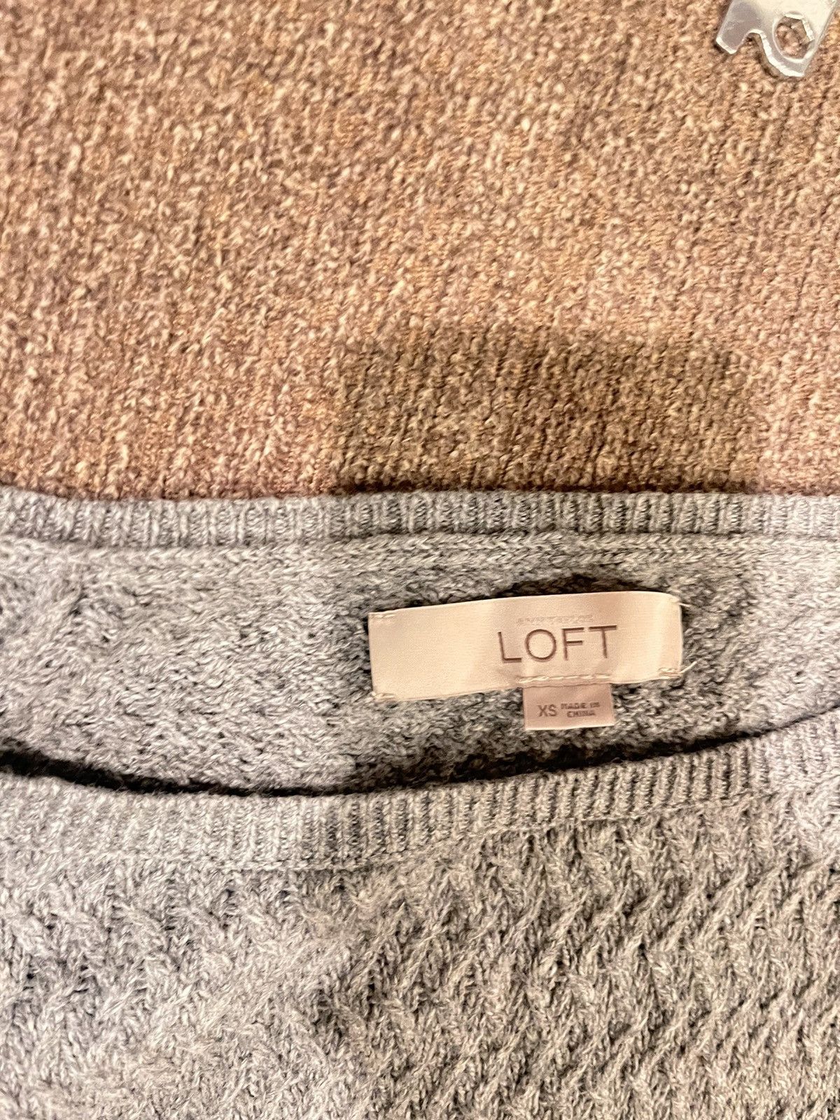 Loft Loft was grey cable ribbed sweater Size XS / US 0-2 / IT 36-38 - 3 Thumbnail
