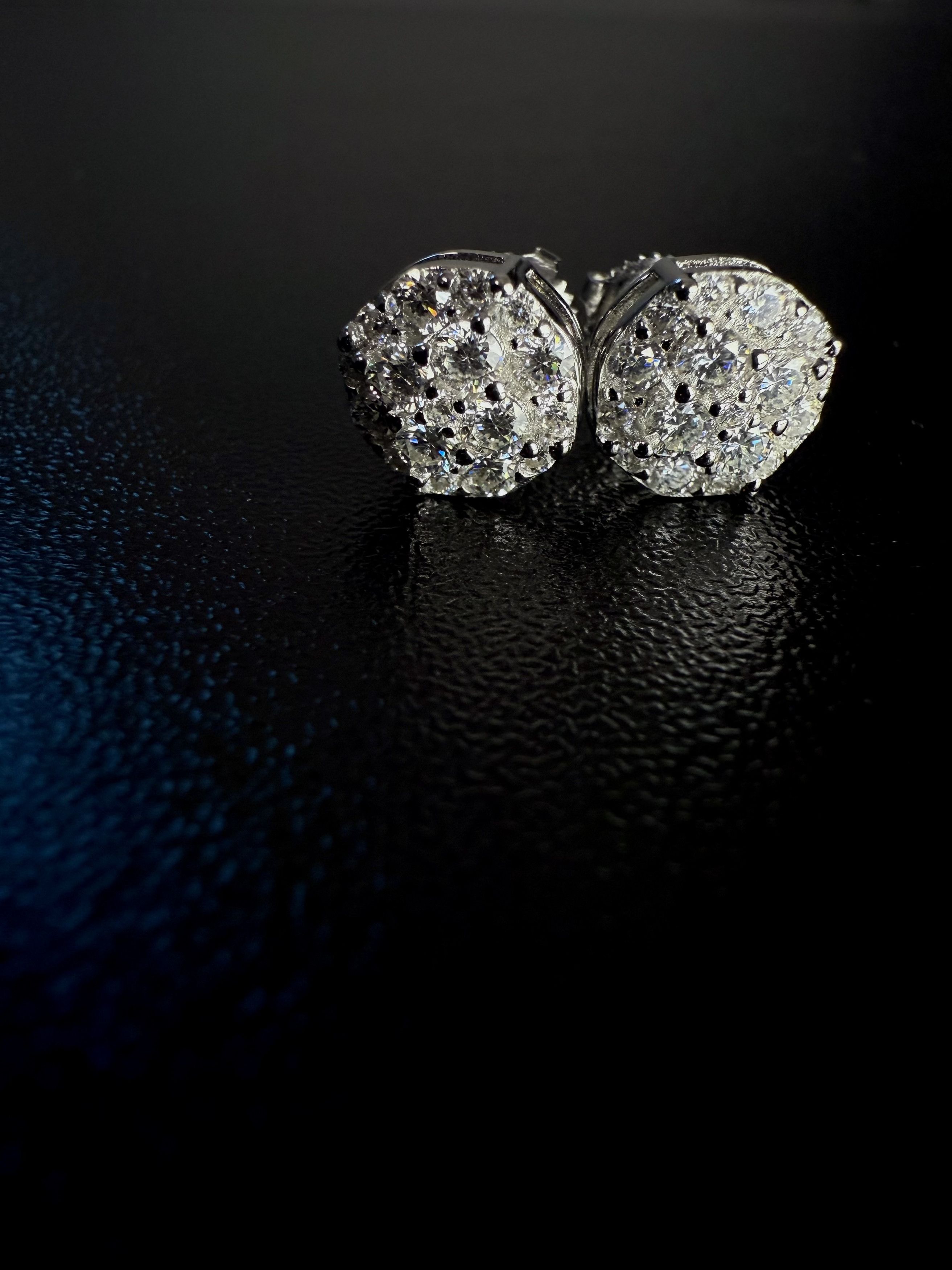 Other Silver Half Snowball's Moissanite Mens Earrings Size ONE SIZE - 15 Thumbnail