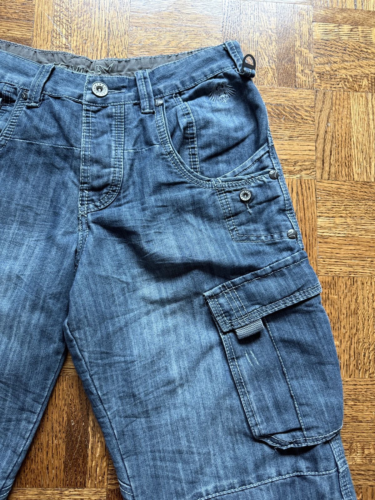 Vintage Vintage Buckleback Cargo Denim Shorts Size Small Size US 30 / EU 46 - 3 Thumbnail