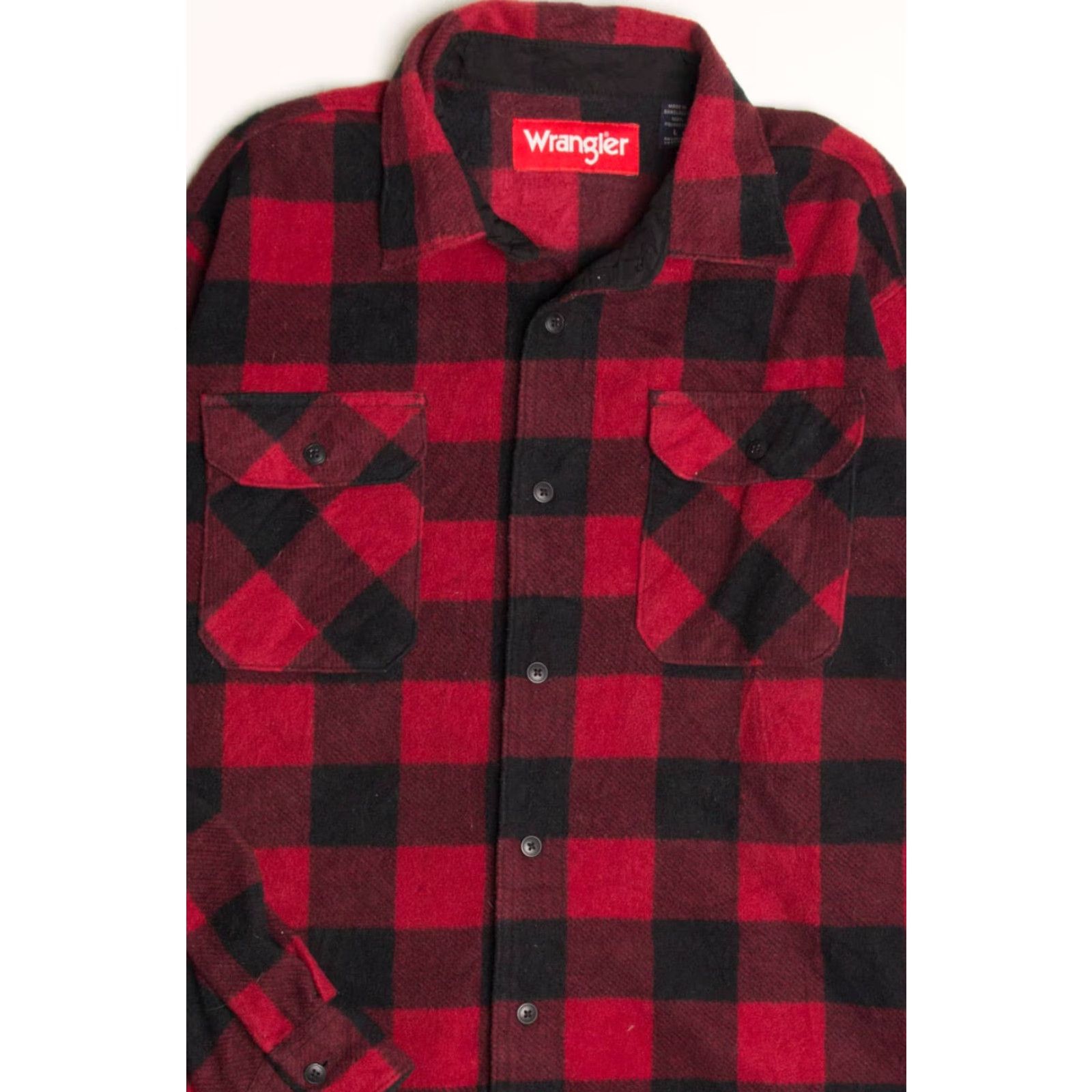 Wrangler VINTAGE Wrangler Red Plaid Fleece Jacket Large - Warm Outdoor Checkered Red Wrangler Jacket Large Mens Size US L / EU 52-54 / 3 - 2 Thumbnail