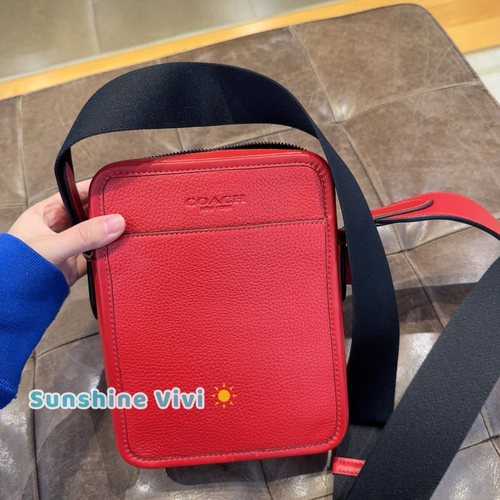 Coach NWT Coach Men Sullivan Crossbody Bag Leather CAT81 Bold Red Size ONE SIZE - 2 Thumbnail