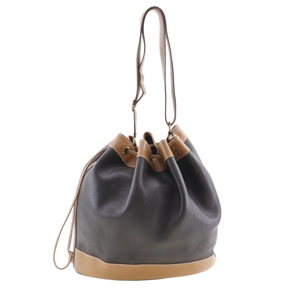image of Hermes Leather Market Gm Drawstring Bag in Brown, Women's