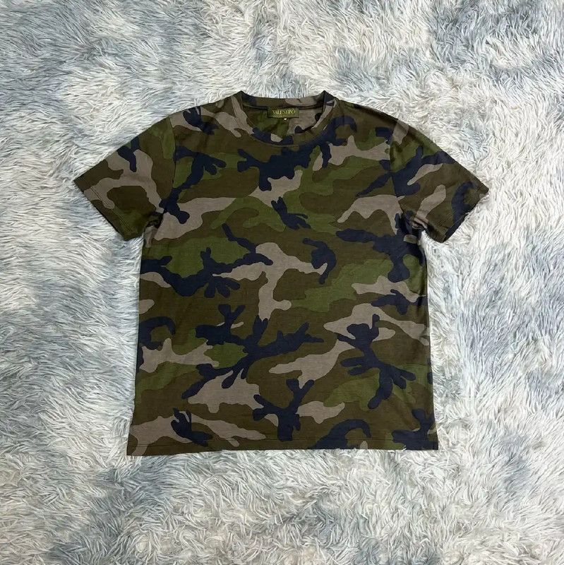 Valentino Camouflage Print Cotton T-Shirt 0089