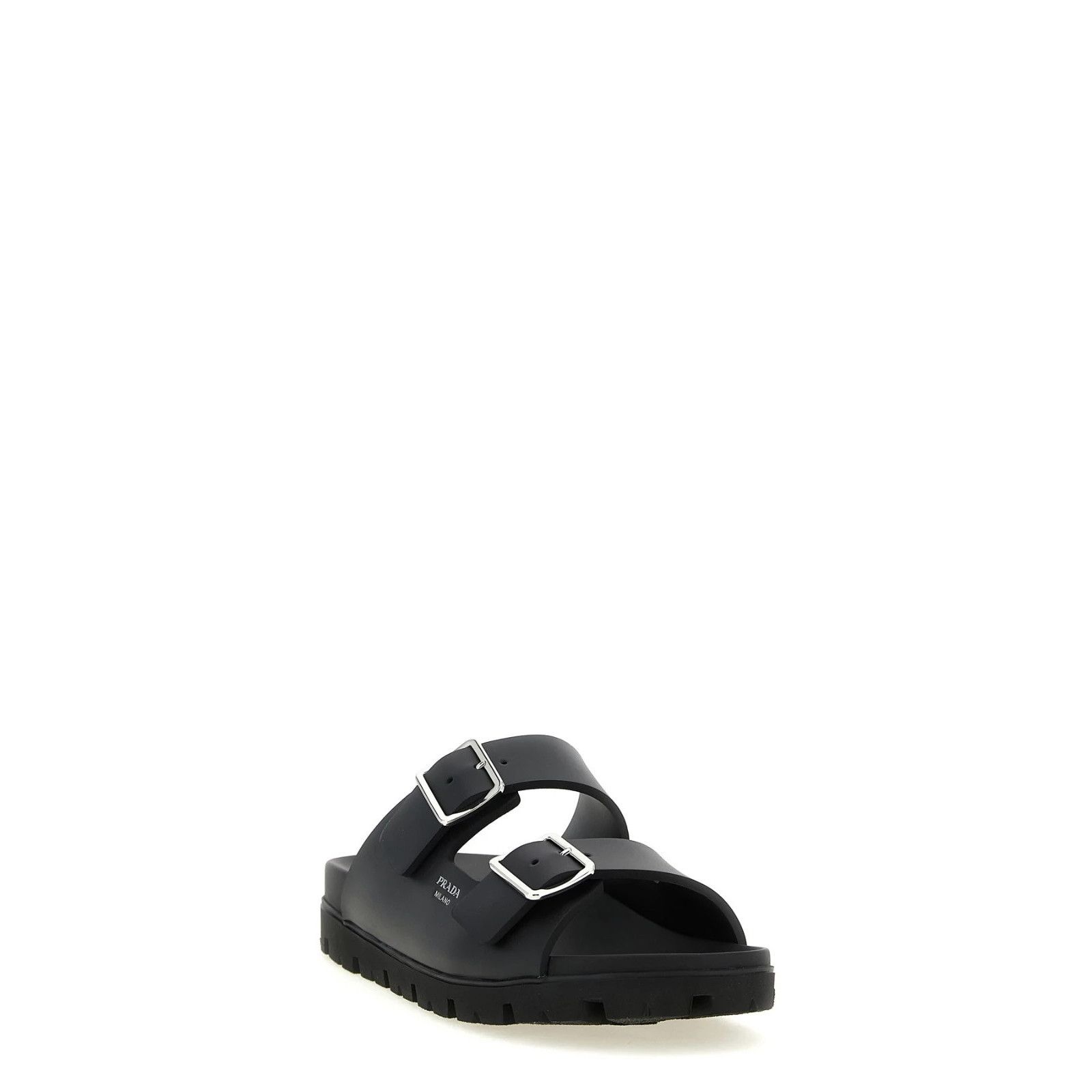 Prada PRADA Black Rubber Slides New & Authentic (Men's size:7;) Size US 7 / EU 40 - 2 Thumbnail