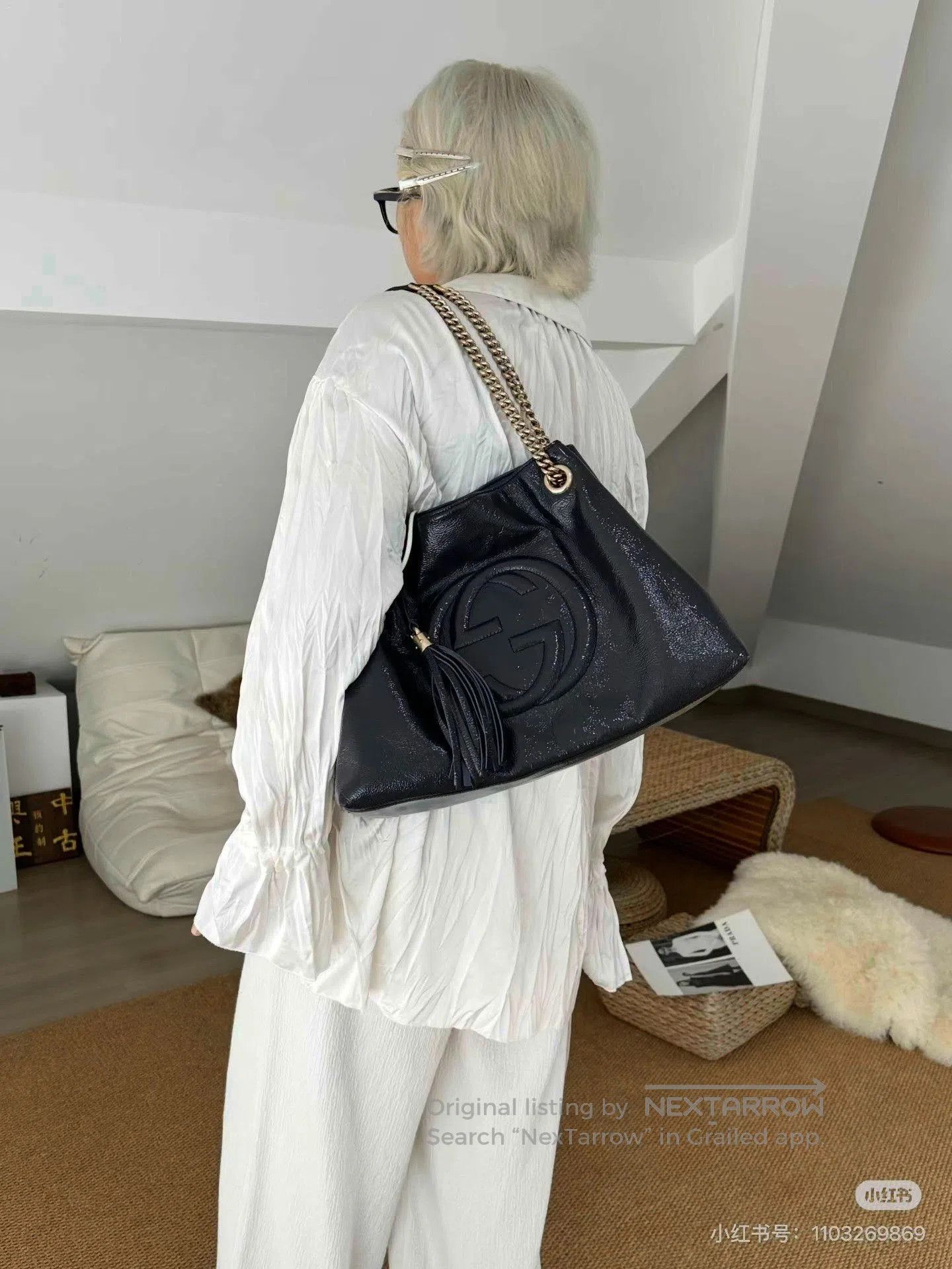 Gucci Gucci Soho Blue Tote Bag. Size ONE SIZE - 9 Thumbnail