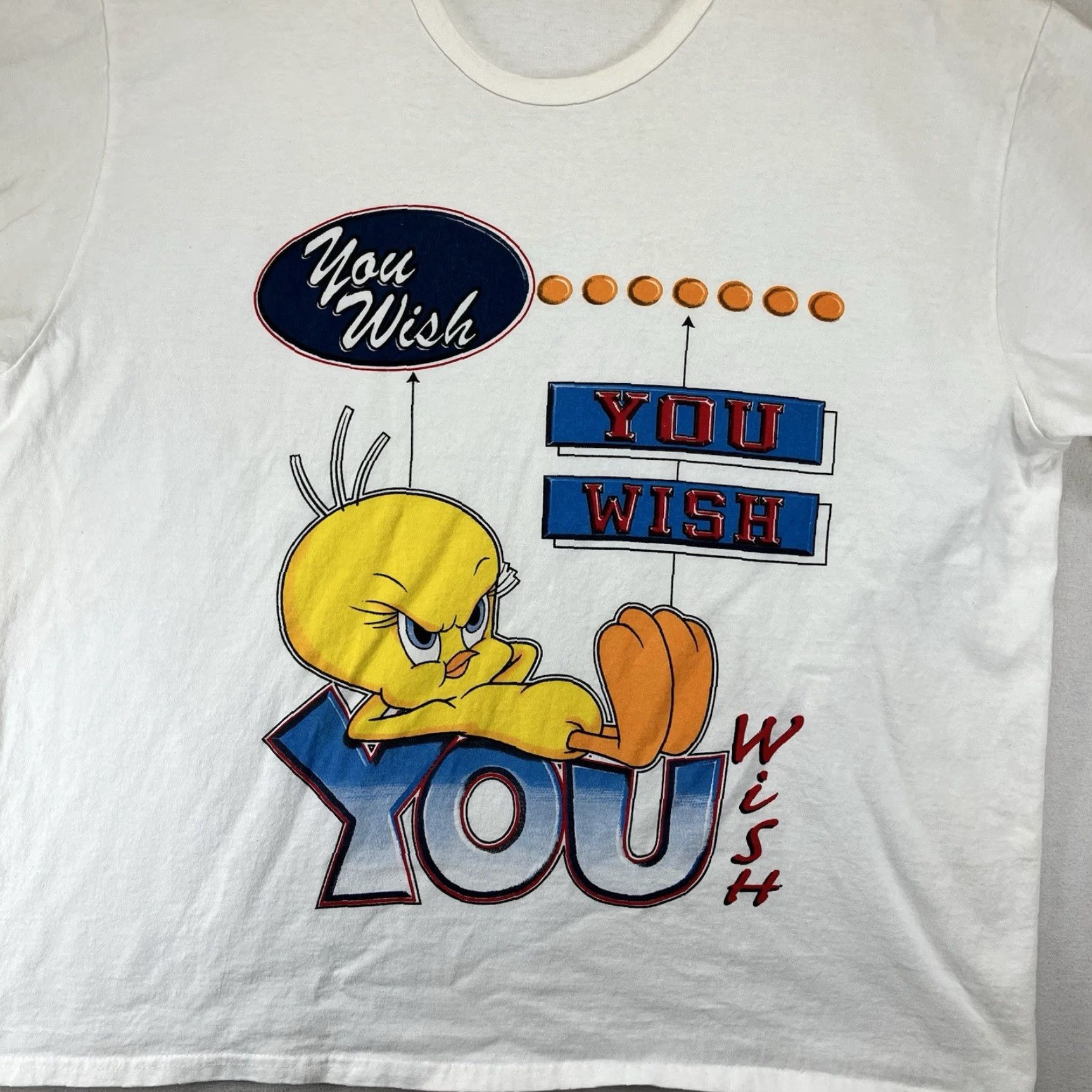 Vintage VINTAGE Looney Tunes Women 18W T-Shirt Crew Neck Short Sleeve White Tweety Bird 90s Cartoon Retro USA Womens Size XXL / US 16-18 / IT 52-54 - 3 Thumbnail