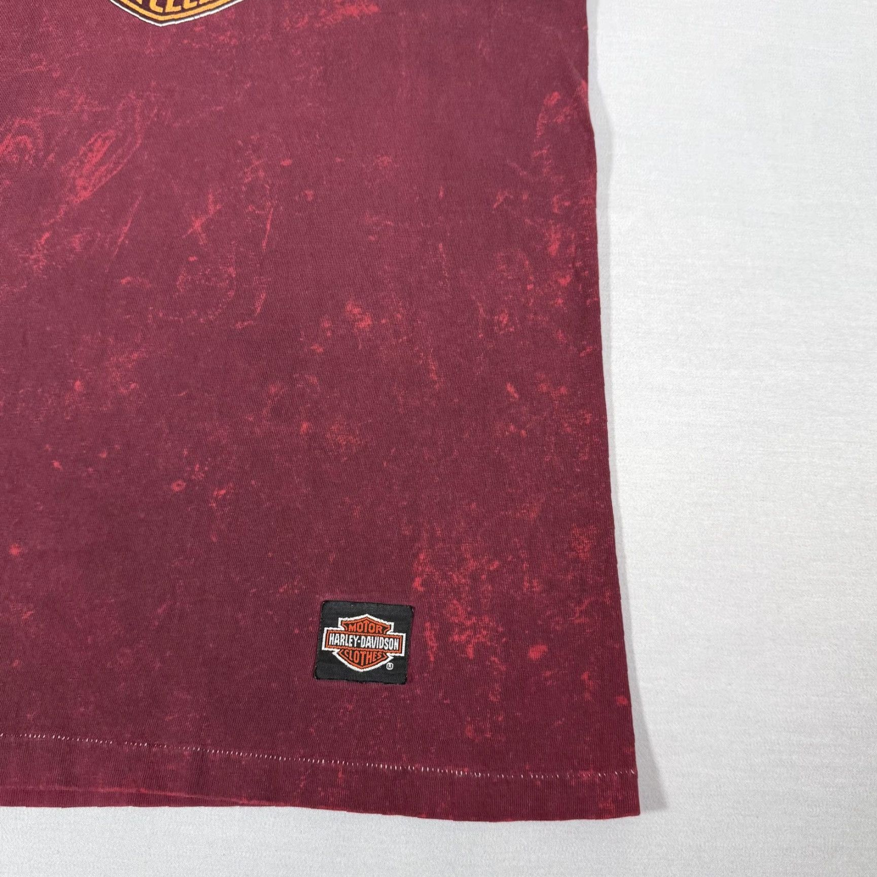 Harley Davidson VINTAGE Harley-Davidson Shirt Mens Large Red Beach 90s Biker Double-Sided Graphic Crew Neck Short Sleeve Size US L / EU 52-54 / 3 - 3 Thumbnail