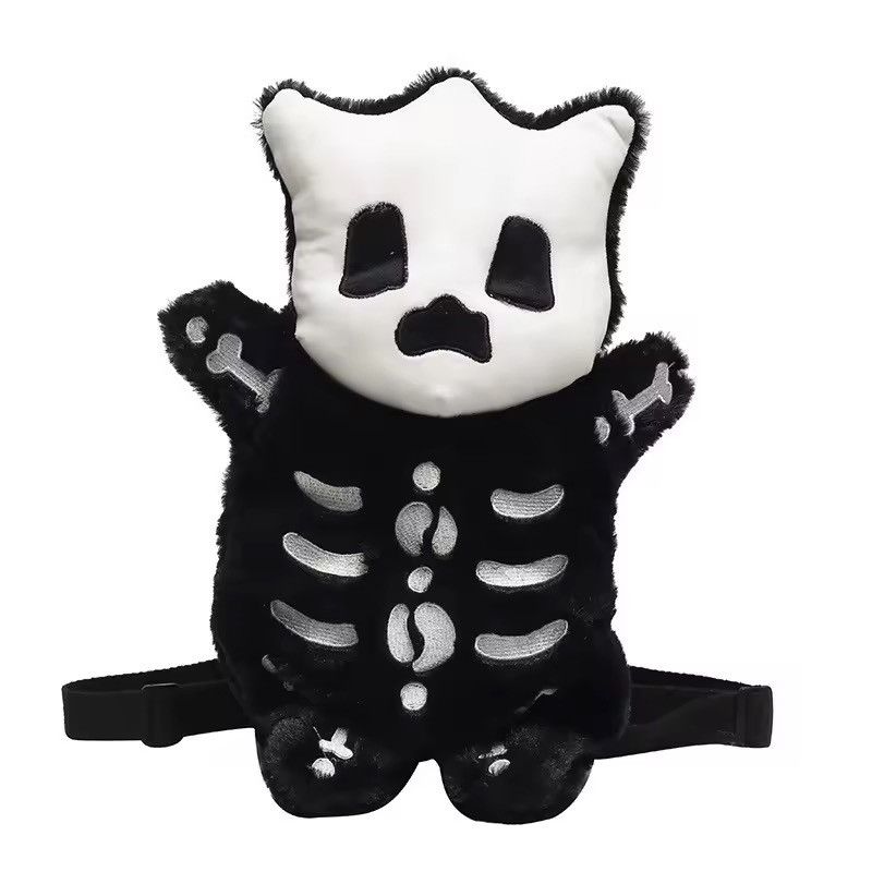 Japanese Brand Skull Gothic Punk Cartoon Plush Backpack Size ONE SIZE - 2 Thumbnail