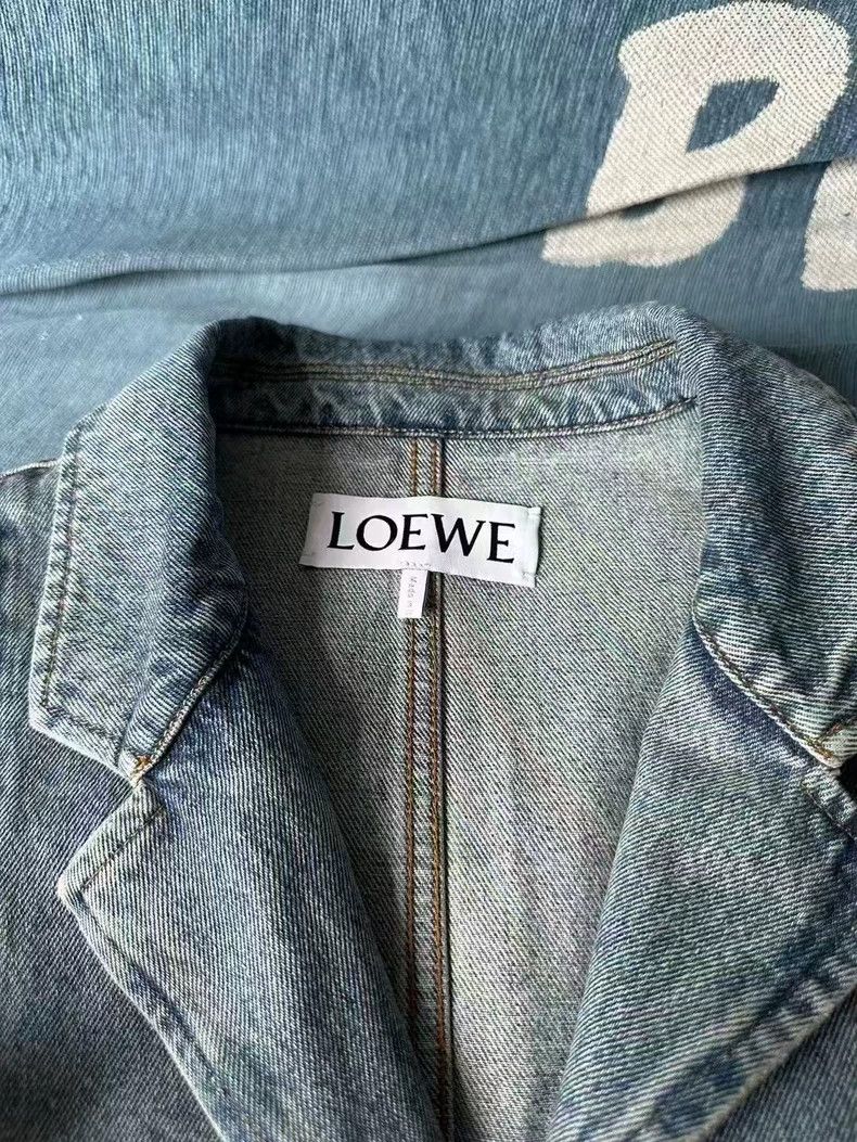 Loewe LOEWE Peep-toe logo denim jacket Size L / US 10 / IT 46 - 3 Thumbnail