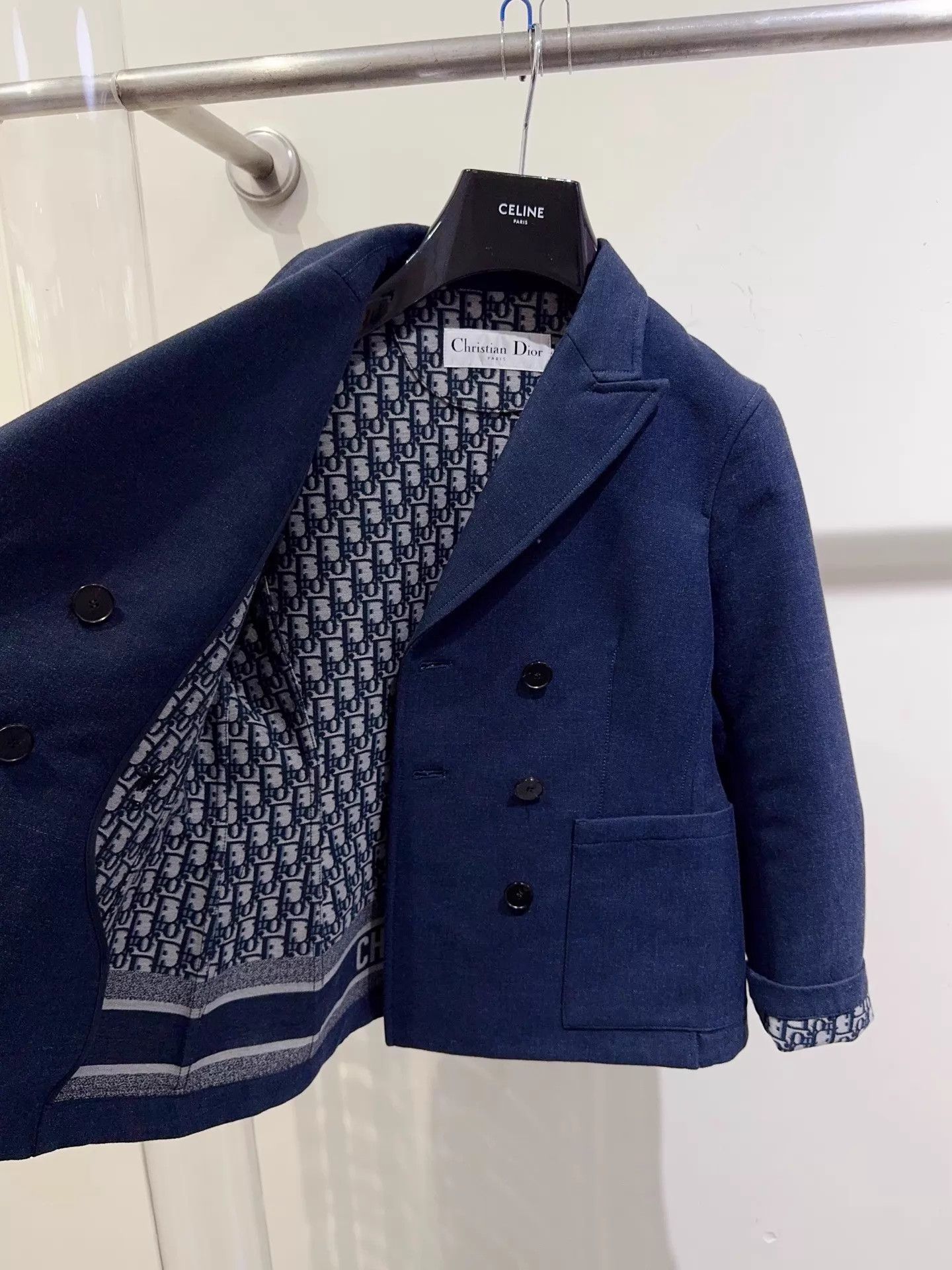 Dior Dior New Navy Blue All Over Logo Jacket F40 Size M / US 6-8 / IT 42-44 - 6 Thumbnail