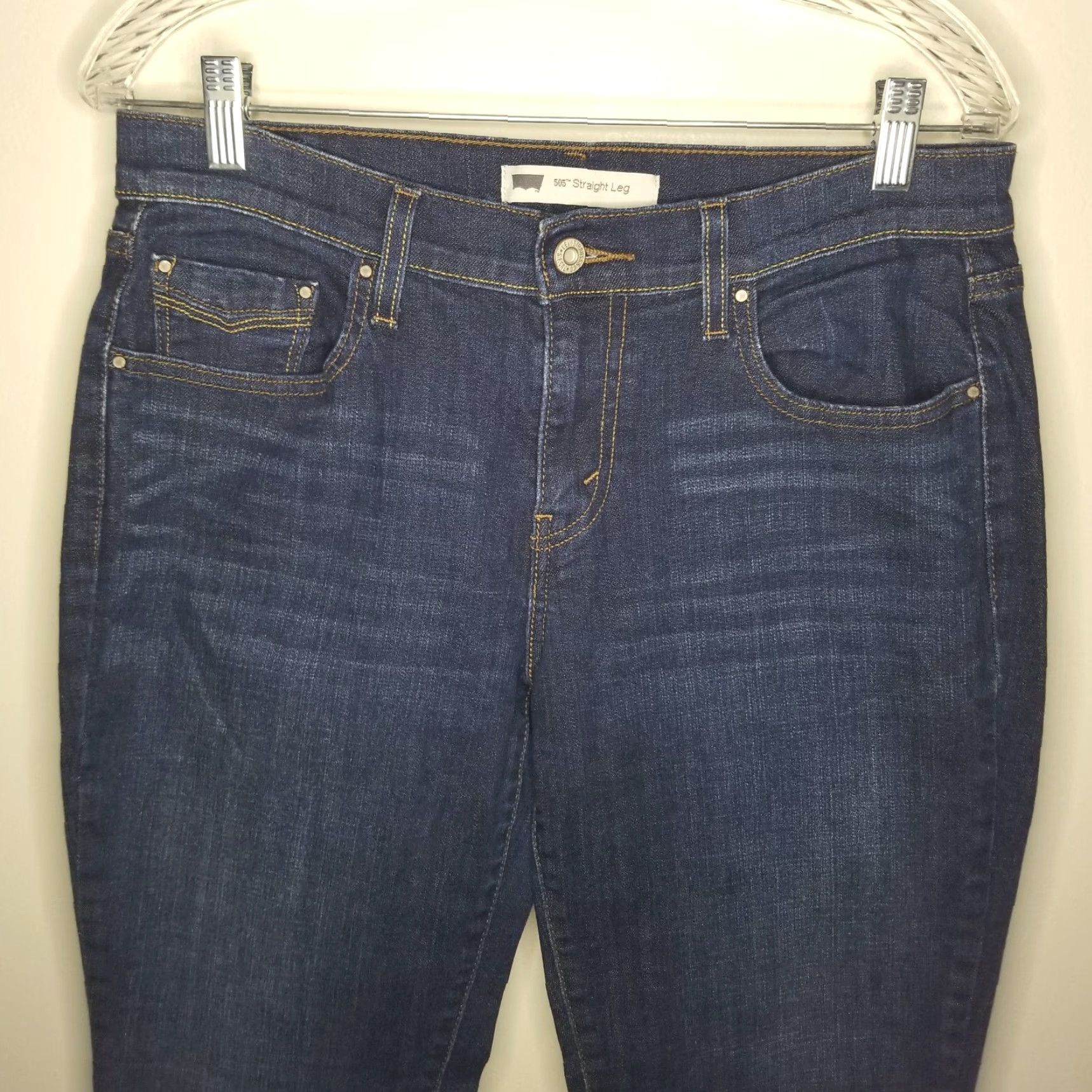 Levi's VINTAGE? No. Levi's 505 Jeans Women's Straight Dark Blue Size 8 Regular 32x31 Blue 505 Model Womens Jeans Size 30" / US 8 / IT 44 - 2 Thumbnail