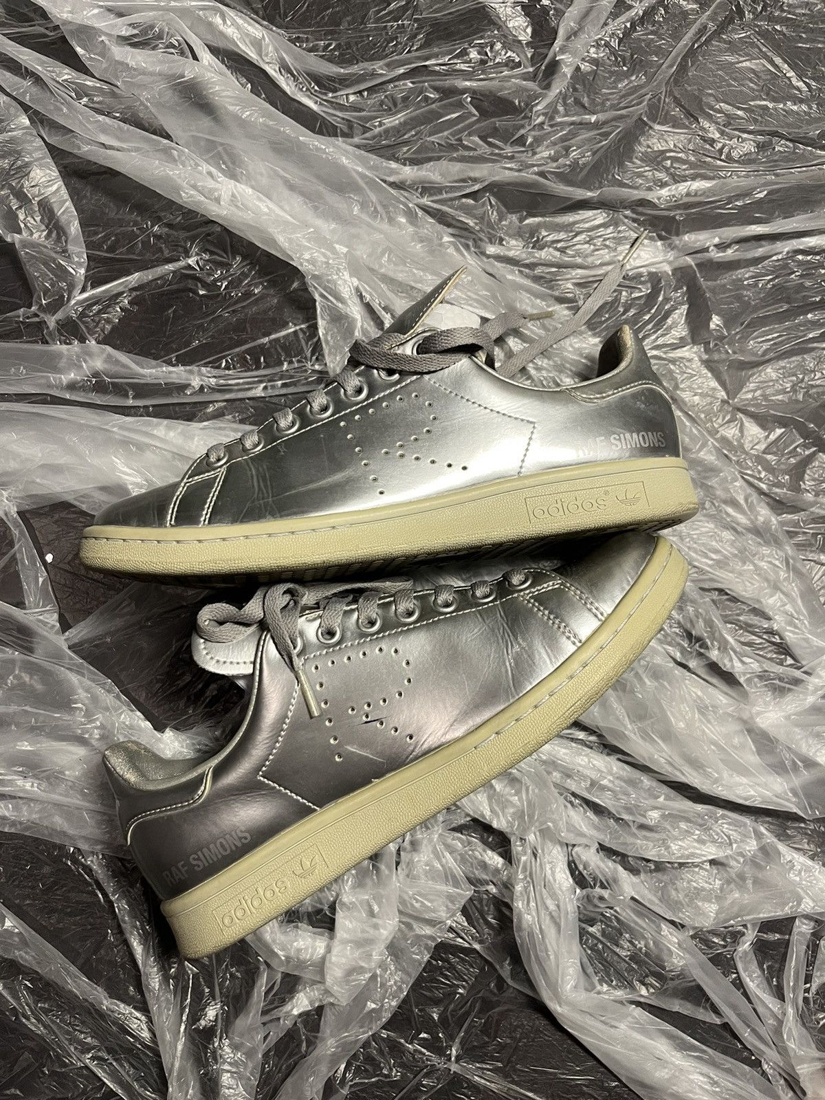Adidas × Designer × Raf Simons Adidas x Raf Simons Stan Smith (Metallic Silver) Size US 8 / EU 41 - 1 Thumbnail