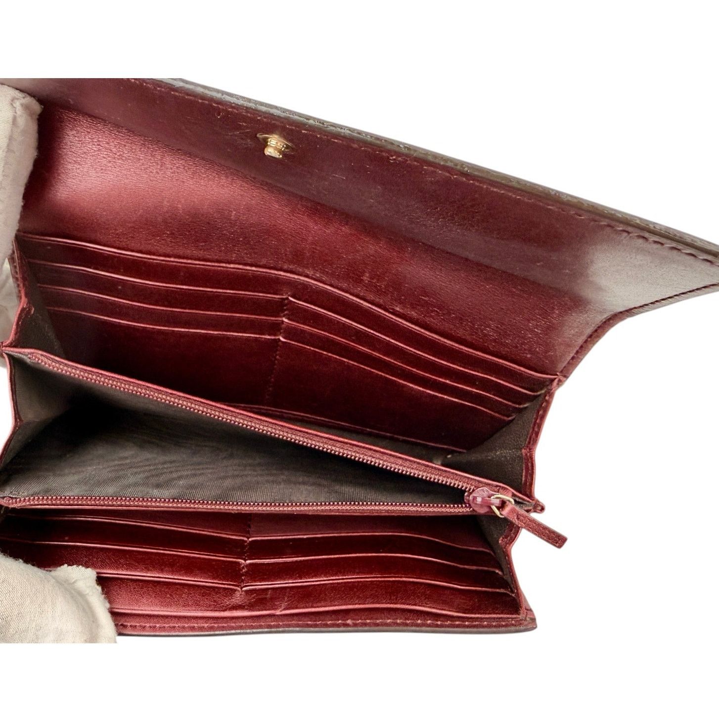 Gucci Gucci Guccissima Lovely Heart Continental Wallet Burgundy Size ONE SIZE - 11 Thumbnail