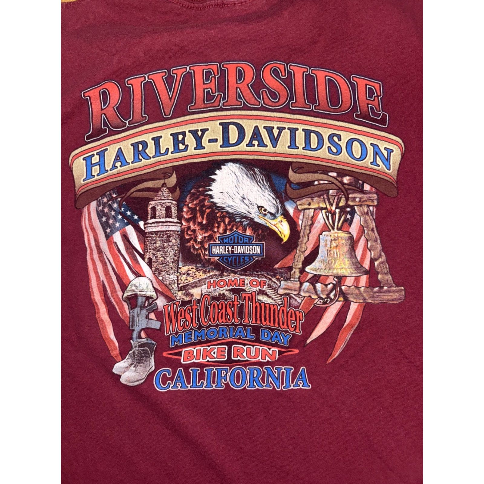 Harley Davidson VINTAGE Harley-Davidson Nature Cycles Eagle T-Shirt 2XL Maroon USA Biker VTG Shirt Men XX L? Size US XXL / EU 58 / 5 - 5 Thumbnail