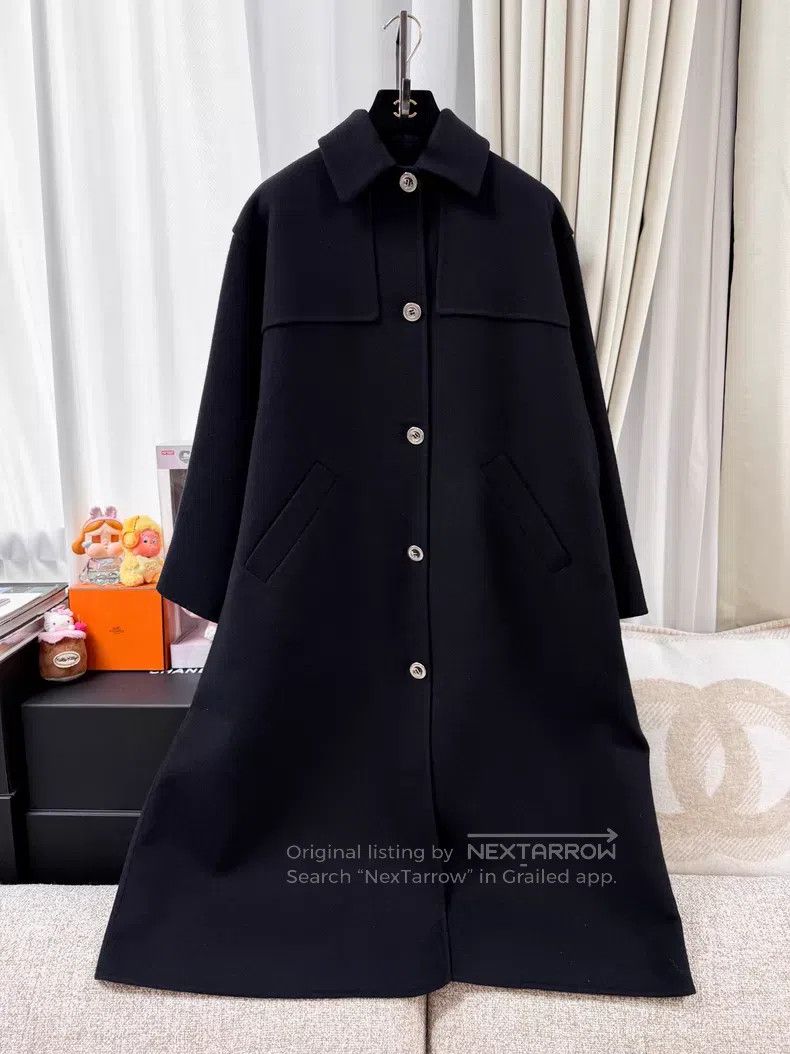 Loro Piana Loro Piana Navy Blue Long Sleeve Long Cashmere Coat Size 4XL / US 24-26 - 1 Thumbnail