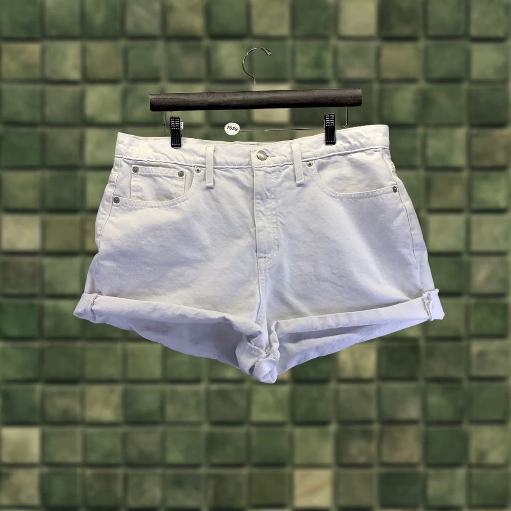 J.Crew J.CREW White Denim Cut-Off Jean Shorts Womens Size 32-7639 Cuffed Size 24" / US 00 / IT 34 - 1 Thumbnail