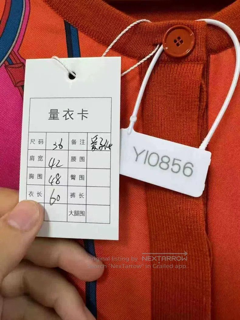 Hermes Hermes Silk Patchwork Long-Sleeve Knit Top Size XS / US 0-2 / IT 36-38 - 6 Thumbnail
