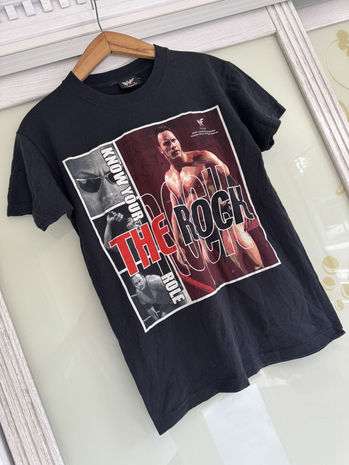 WWF Vintage WWF 2000 The Rock Promo T-shirt WWE Rare Tee Size US S / EU 44-46 / 1 - 4 Thumbnail
