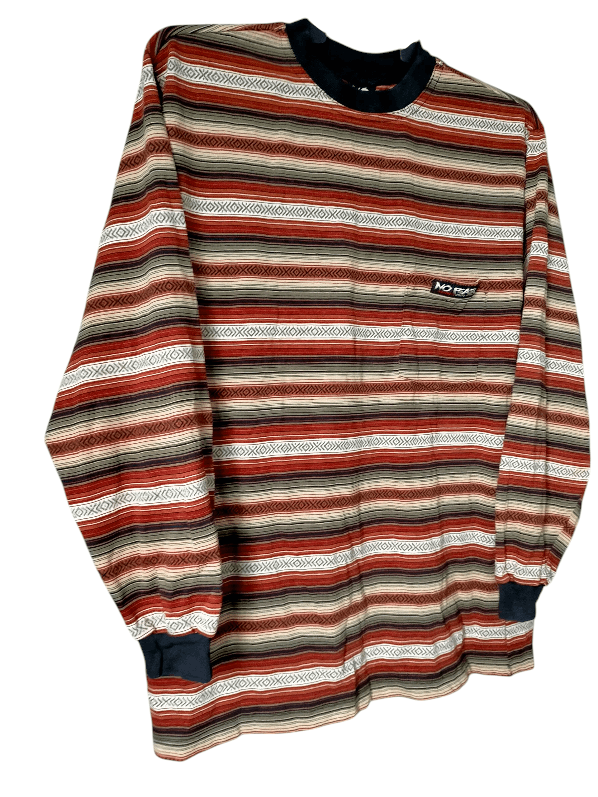 No Fear Vintage 90s No Fear Stripe Pocket Long sleeve Size US L / EU 52-54 / 3 - 3 Thumbnail